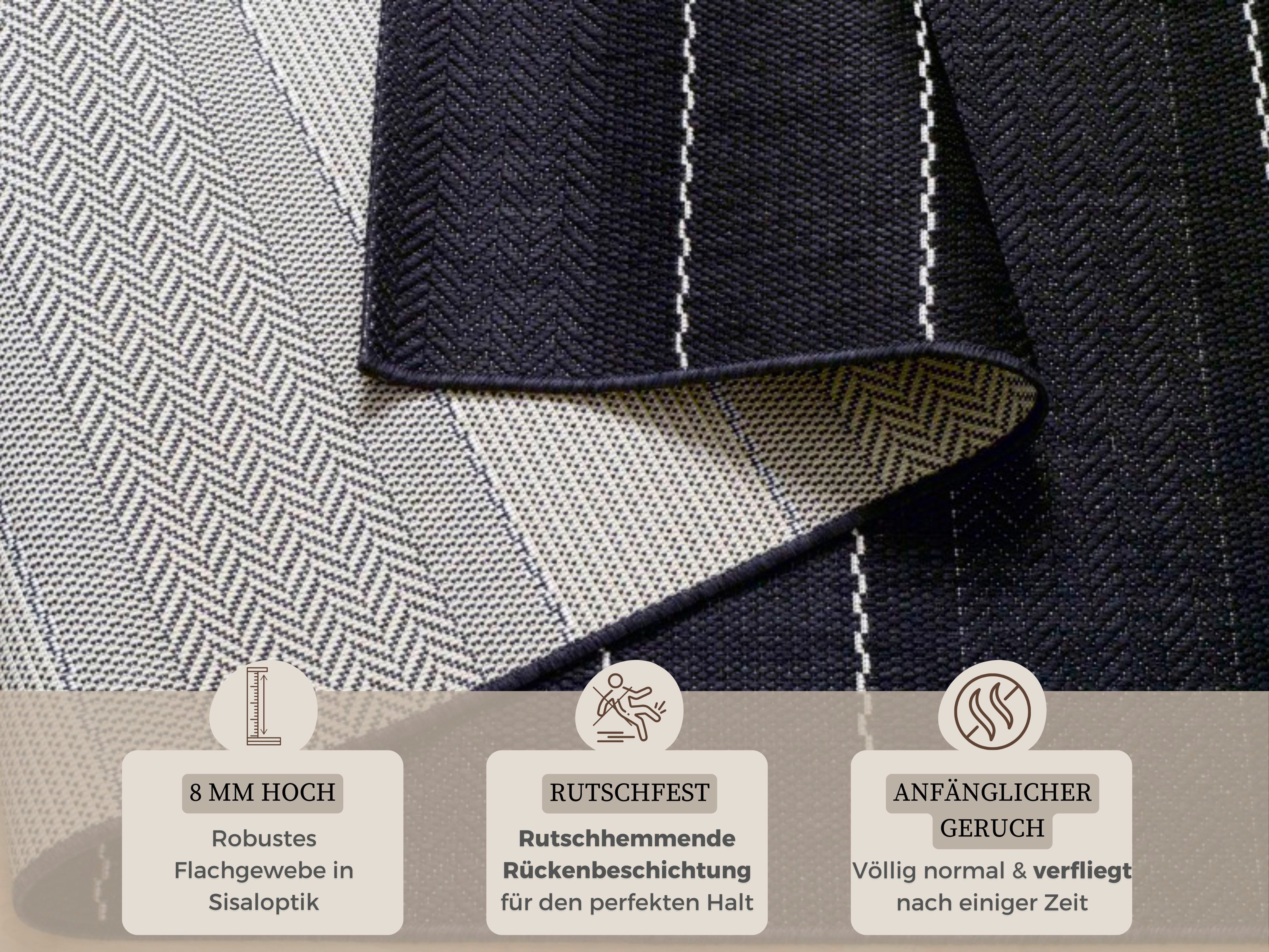 HANSE Home Vloerkleed Fürth Binnen- en buitengebruik, loper, weerbestendig, balkon, tuin, woonkamer, modern