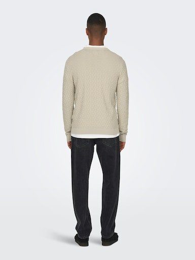 ONLY & SONS Trui met ronde hals ONSKALLE REG 12 STRUC CREW KNIT NOOS