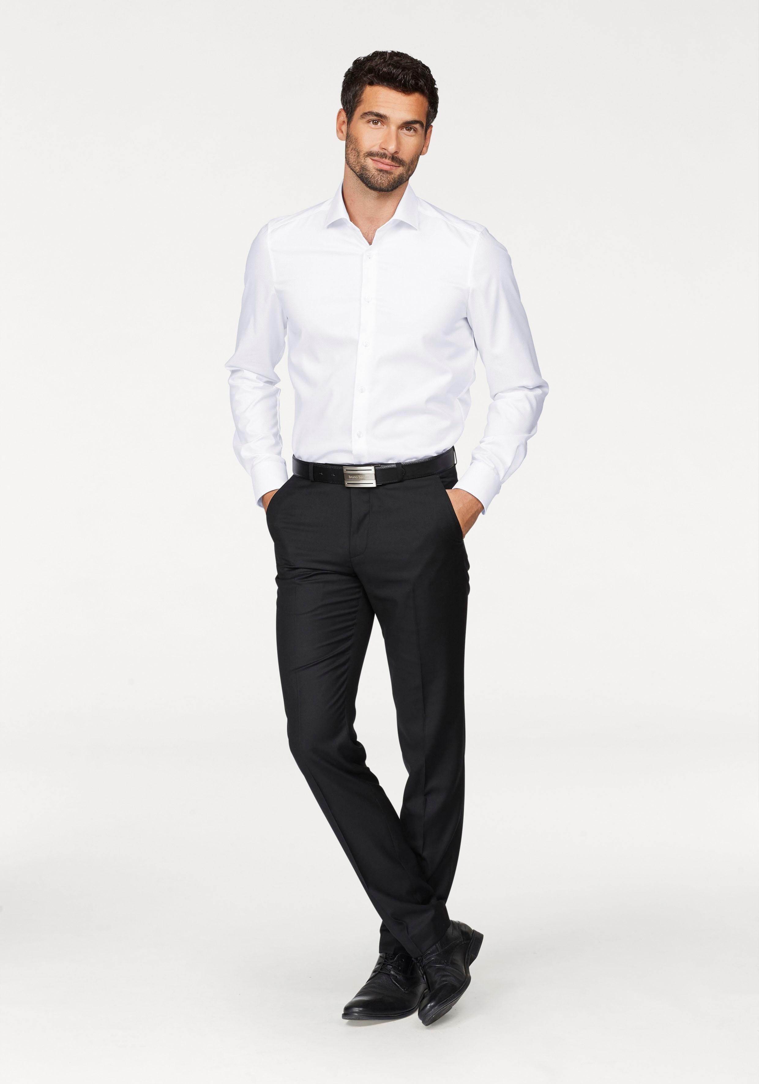 OLYMP Businessoverhemd Level Five body fit geweven patroon, edele glans