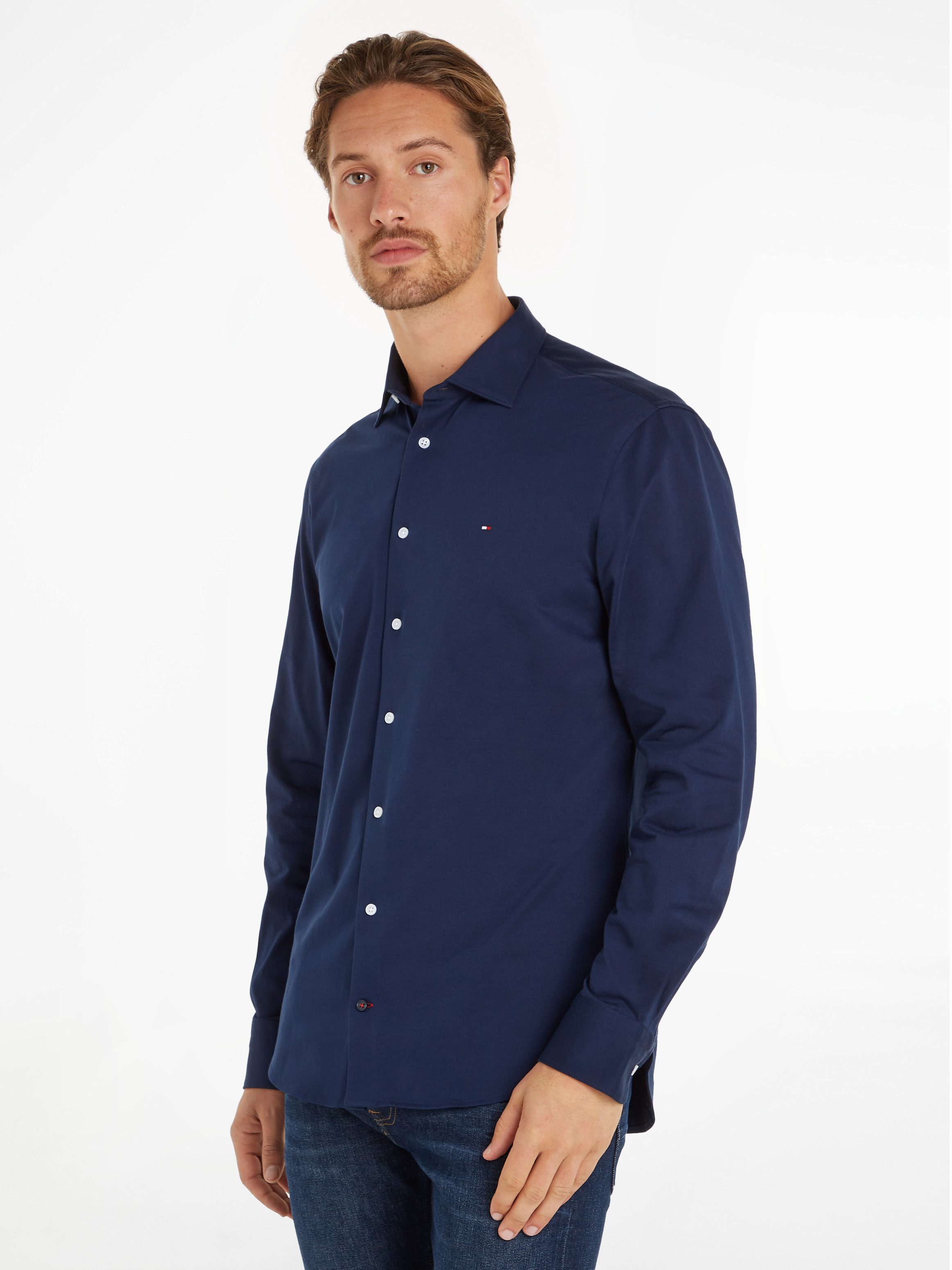 Tommy Hilfiger Businessoverhemd CL KNITTED SOLID RF SHIRT