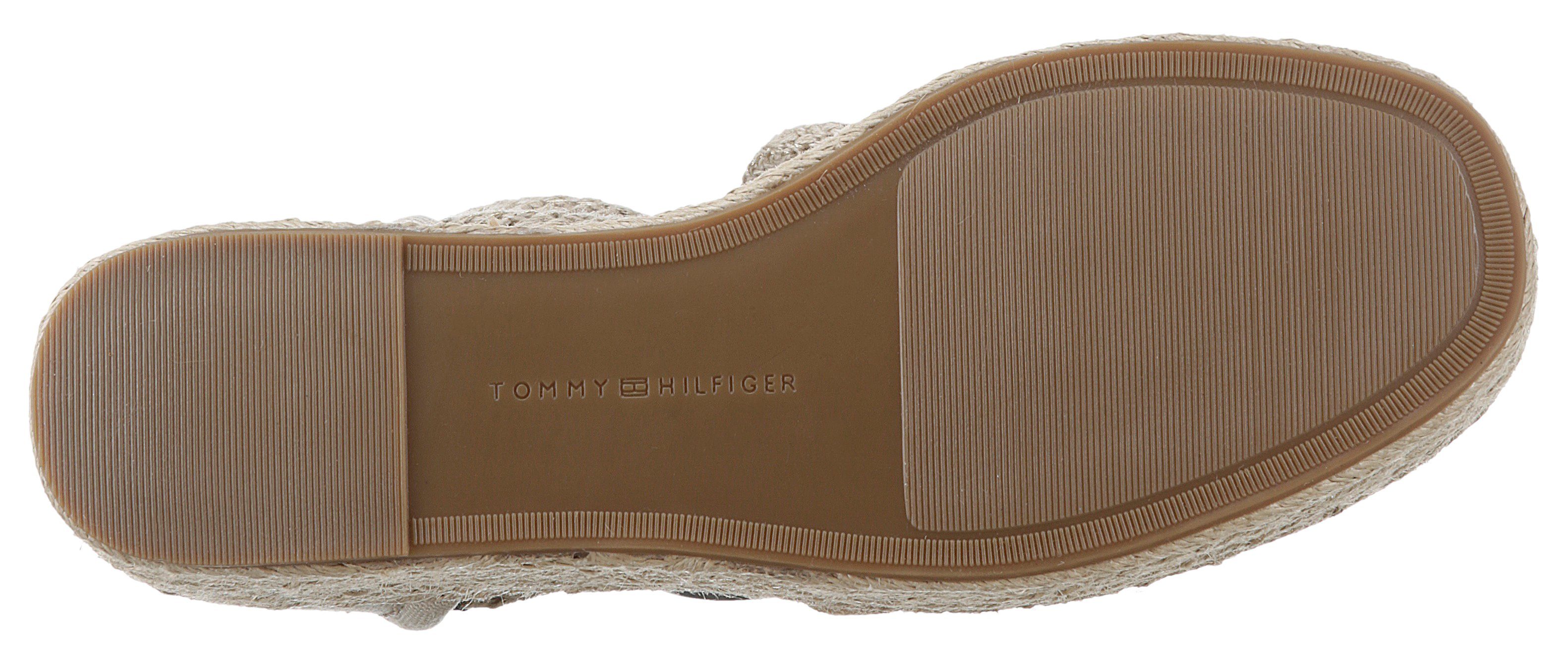 Tommy Hilfiger Espadrilles CLOSED TOE LINEN FLATFORM , zomerschoen, sleehak, met mooie enkelveters