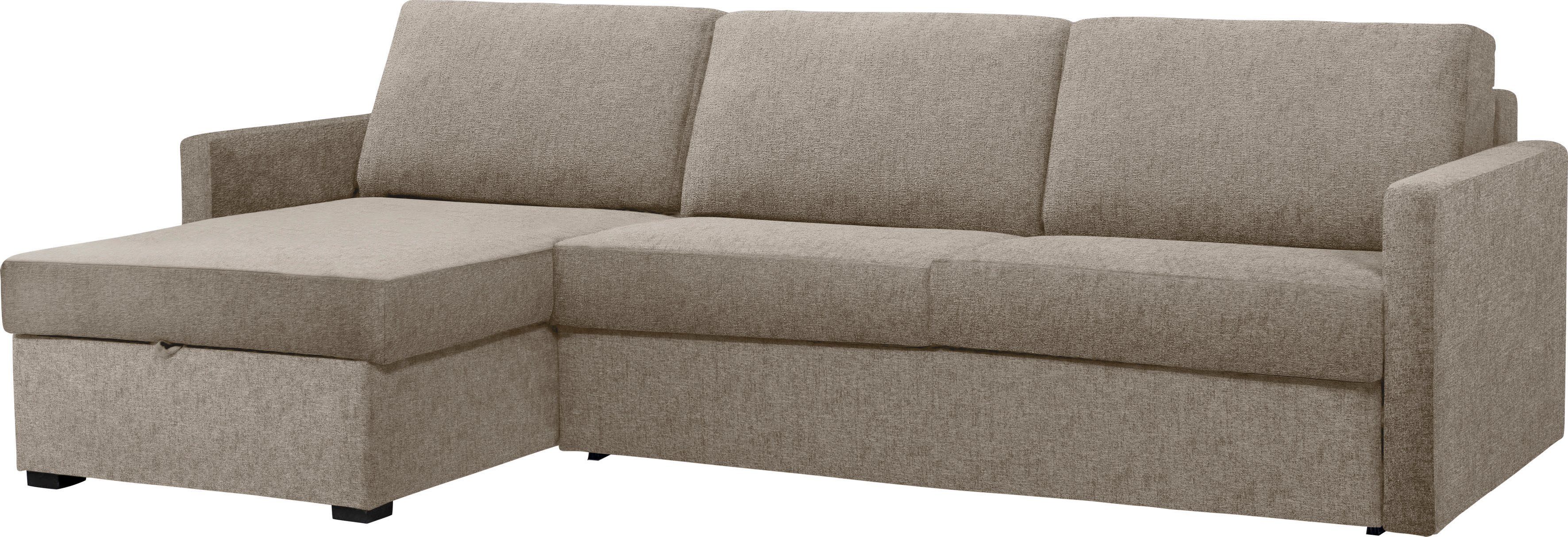 Places of Style Slaapbank GOLDPOINT hoekbank 264 cm, ligoppervlak (140/200 cm), L-vorm, Slaapfunctie, Bonell-binnenveringsmatras en volwaardige bedfunctie