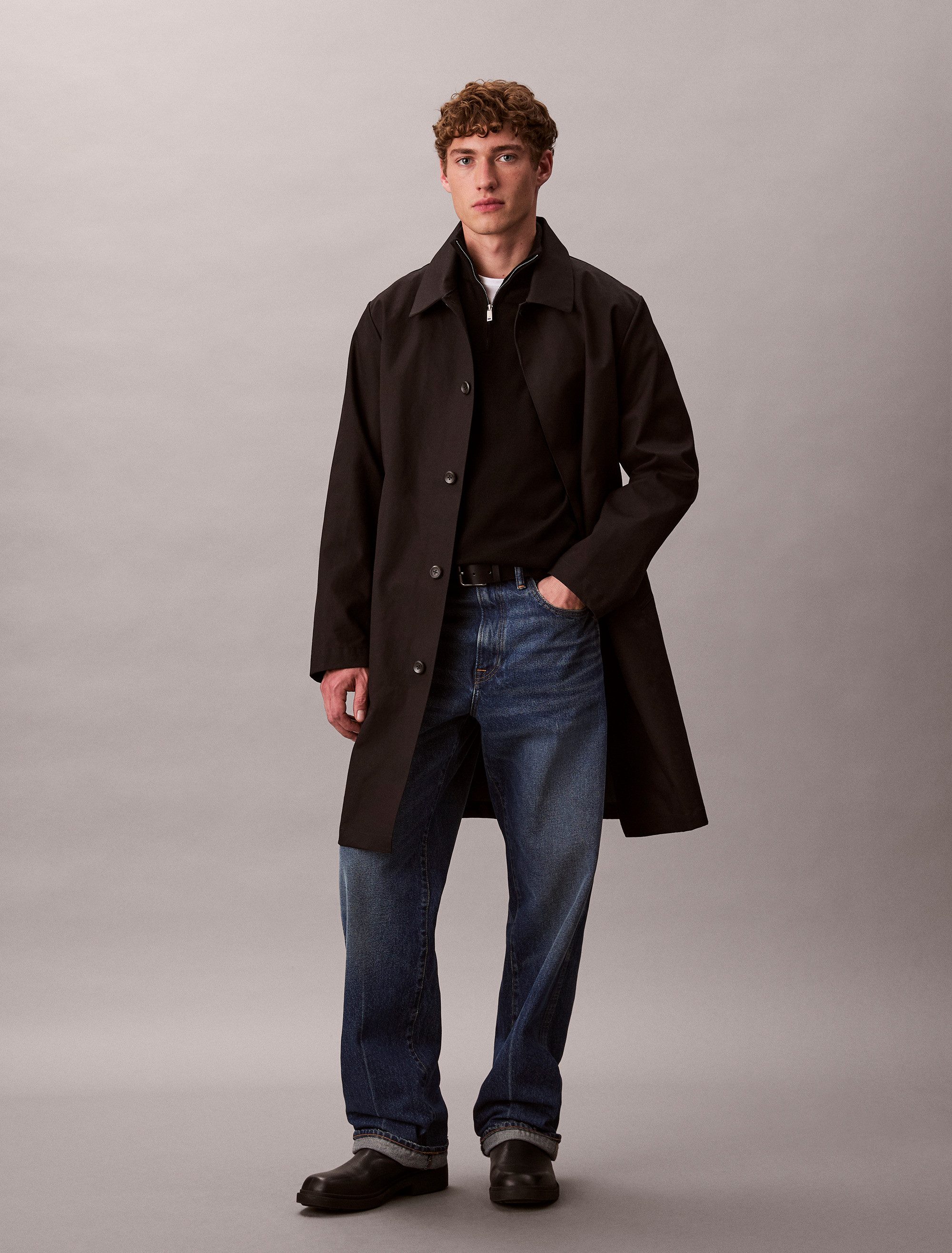 Calvin Klein Trui met staande kraag LS 100% MERINO QZ 14GG Met ronde hals, regular fit