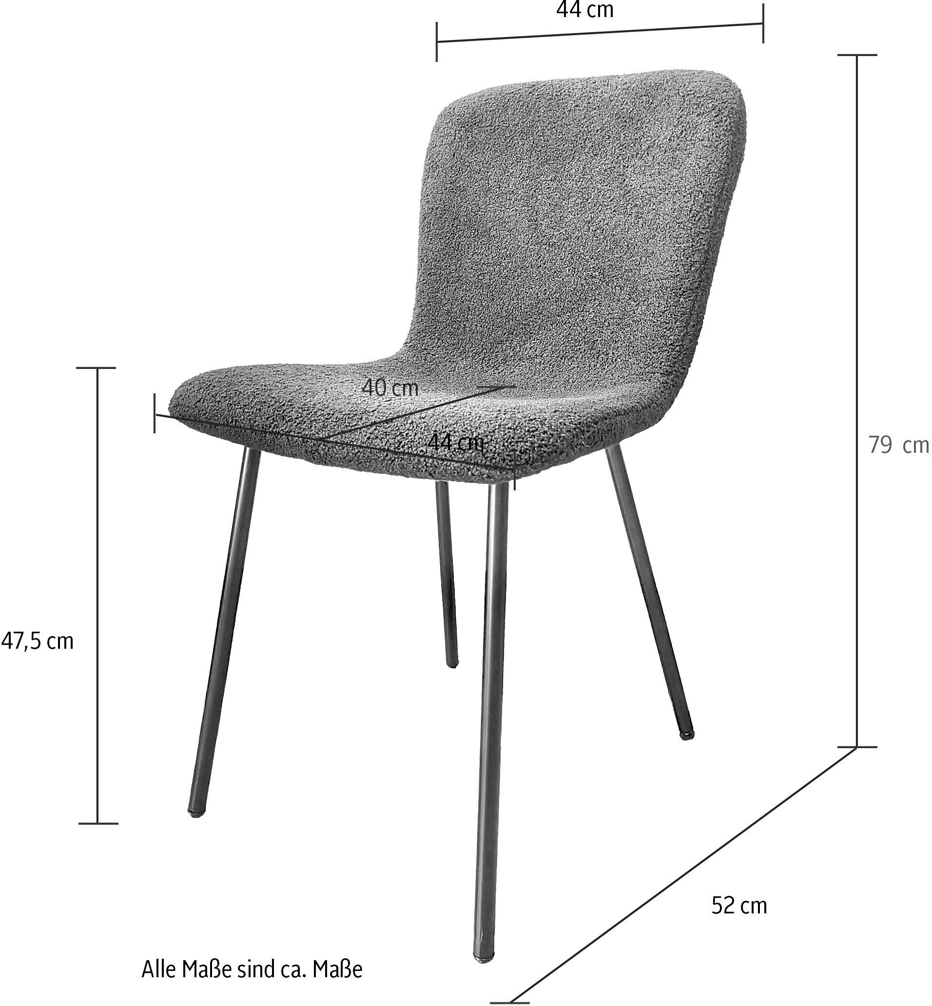 SalesFever Stoel met 4 poten ergonomisch gevormde zitting en rugleuning (set, 4 stuks)
