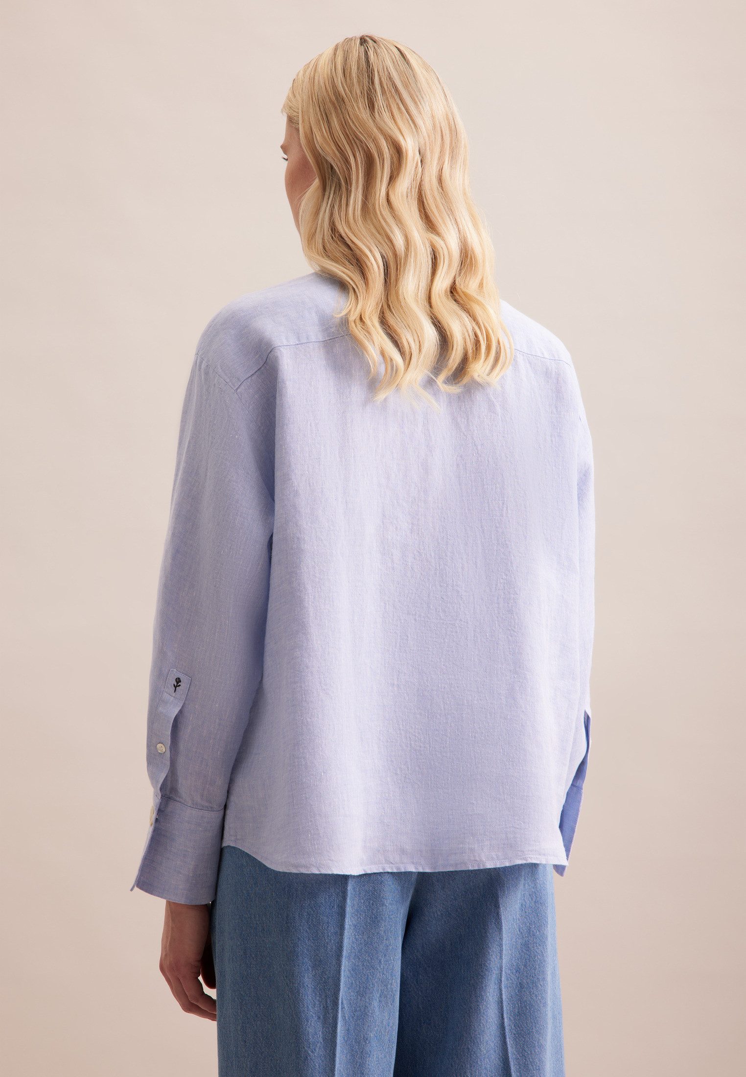 seidensticker Overhemdblouse Zwarte roos Lange mouwen kraag uni