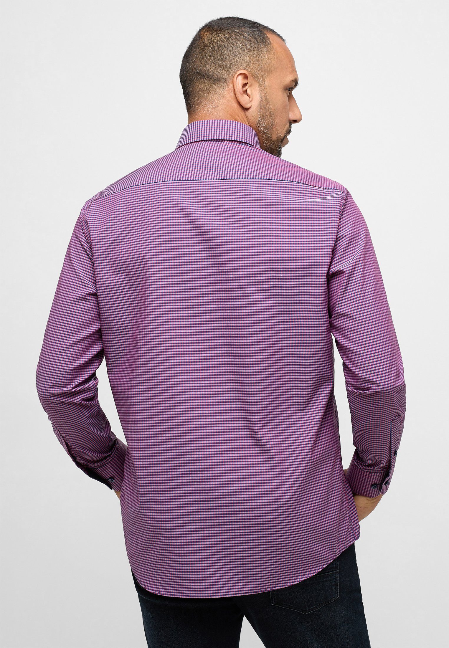 Eterna Overhemd met lange mouwen Comfort fit NON IRON (strijkvrij)