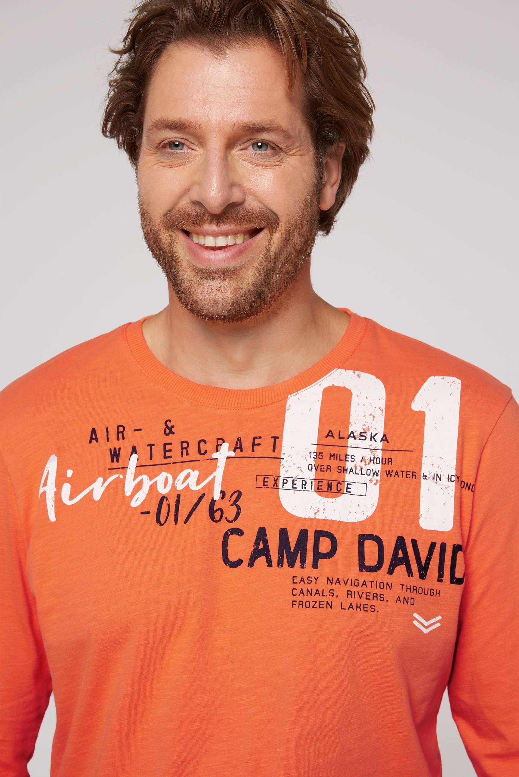 CAMP DAVID Shirt met lange mouwen