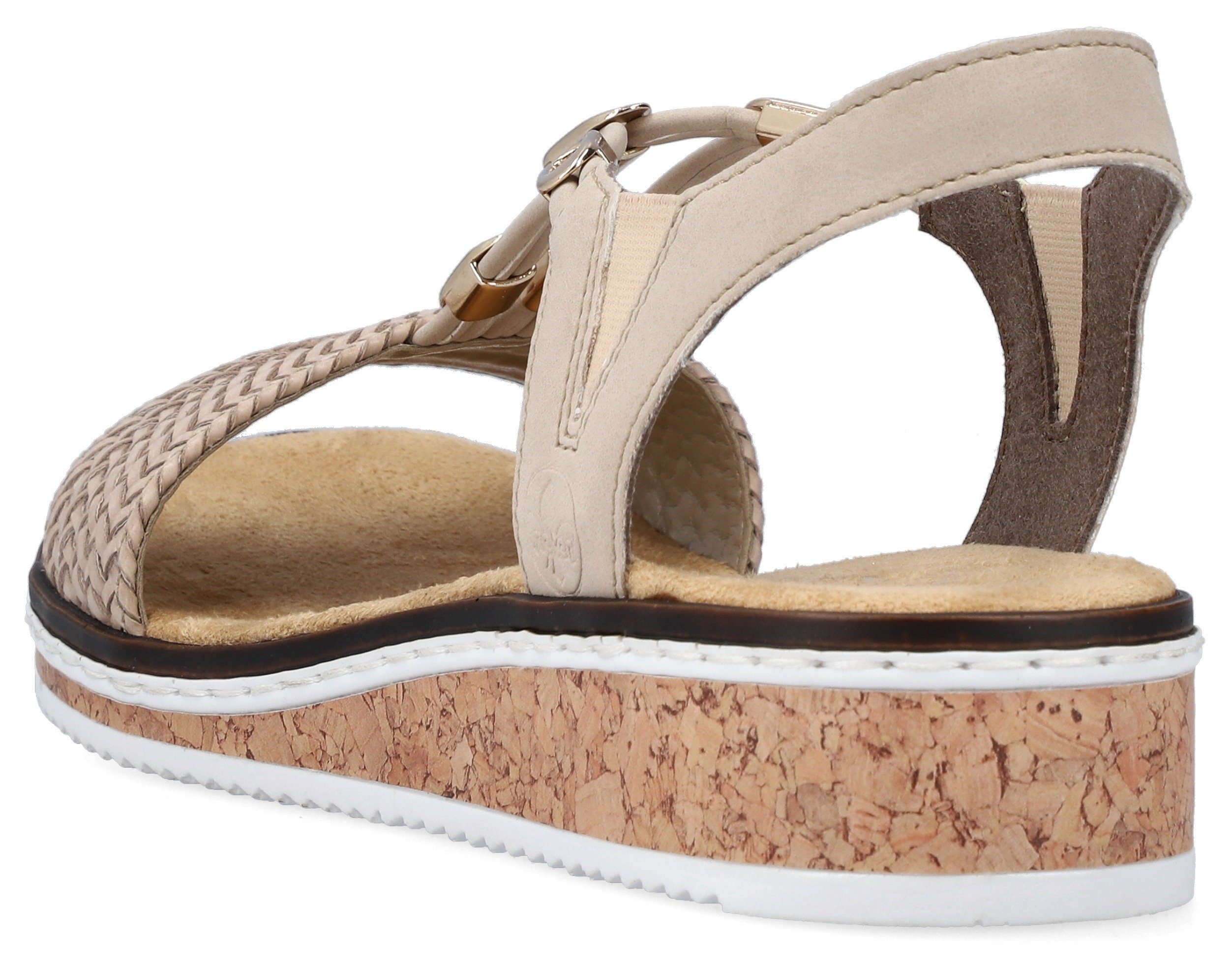 Rieker Sandalen zomerschoen, sandaal, sleehak, in gevlochten look