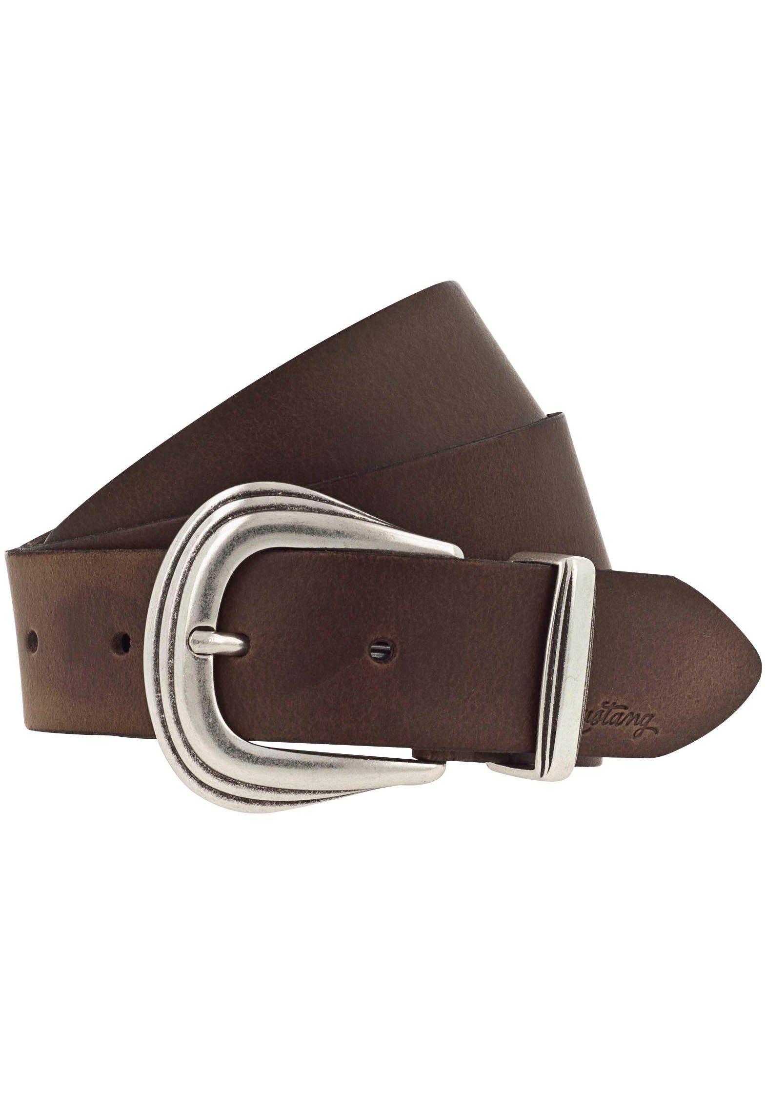 Mustang Leren riem in westernstijl, lichte vintage-afwerking