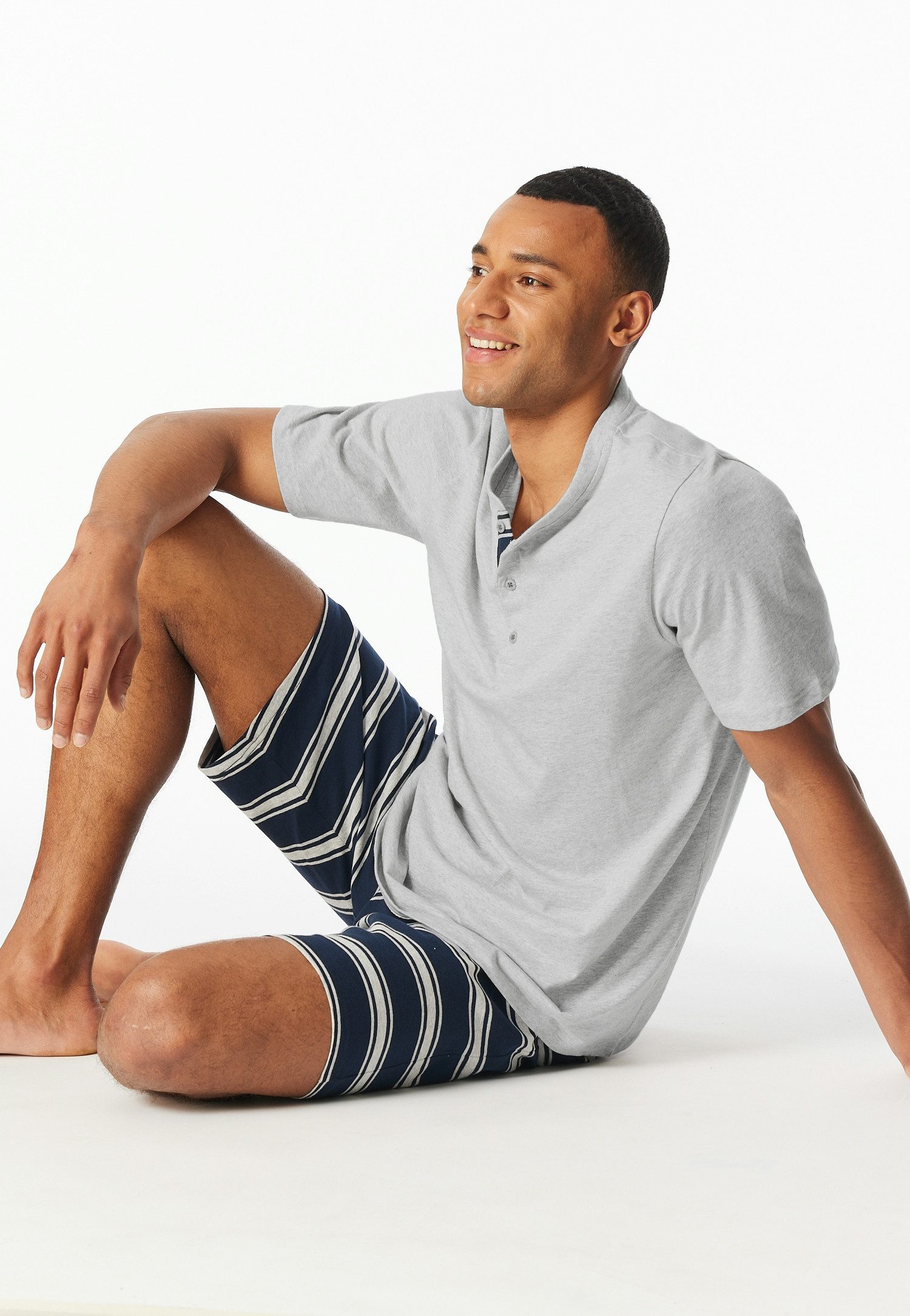 Schiesser Shortama Casual Nightwear Shirt met functionele knoopsluiting (2-delig)