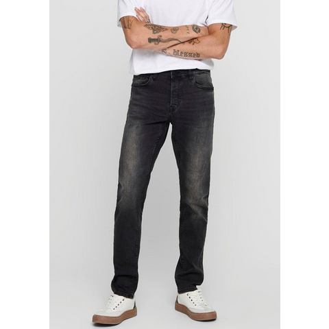NU 20% KORTING: ONLY & SONS Met zwarte wassing loom Slim fit jeans