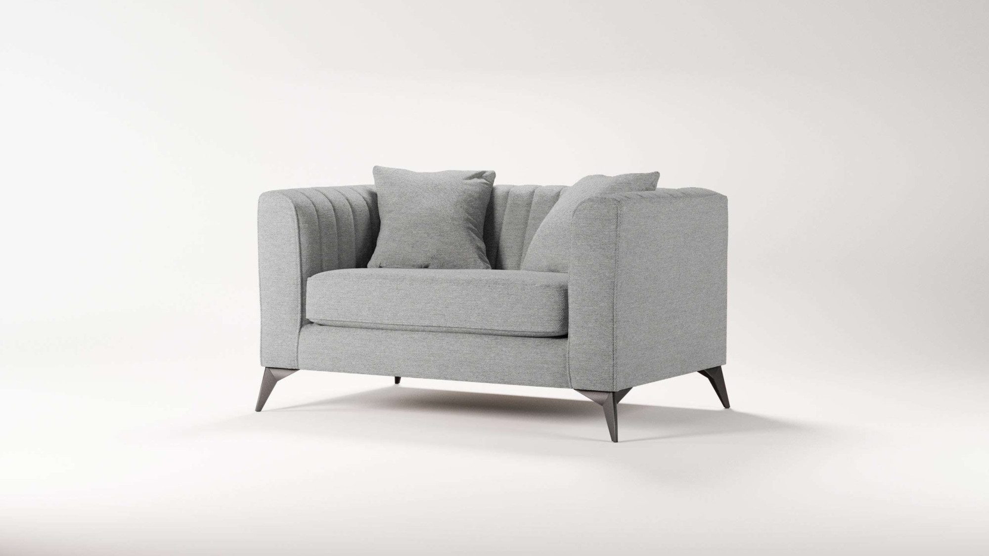 Places of Style Loveseat MATTHEW loungestoel, afmetingen B/D/H: 130/86/74 cm incl. sierkussen, fijne stiksels in de rug, belastbaar tot 200kg