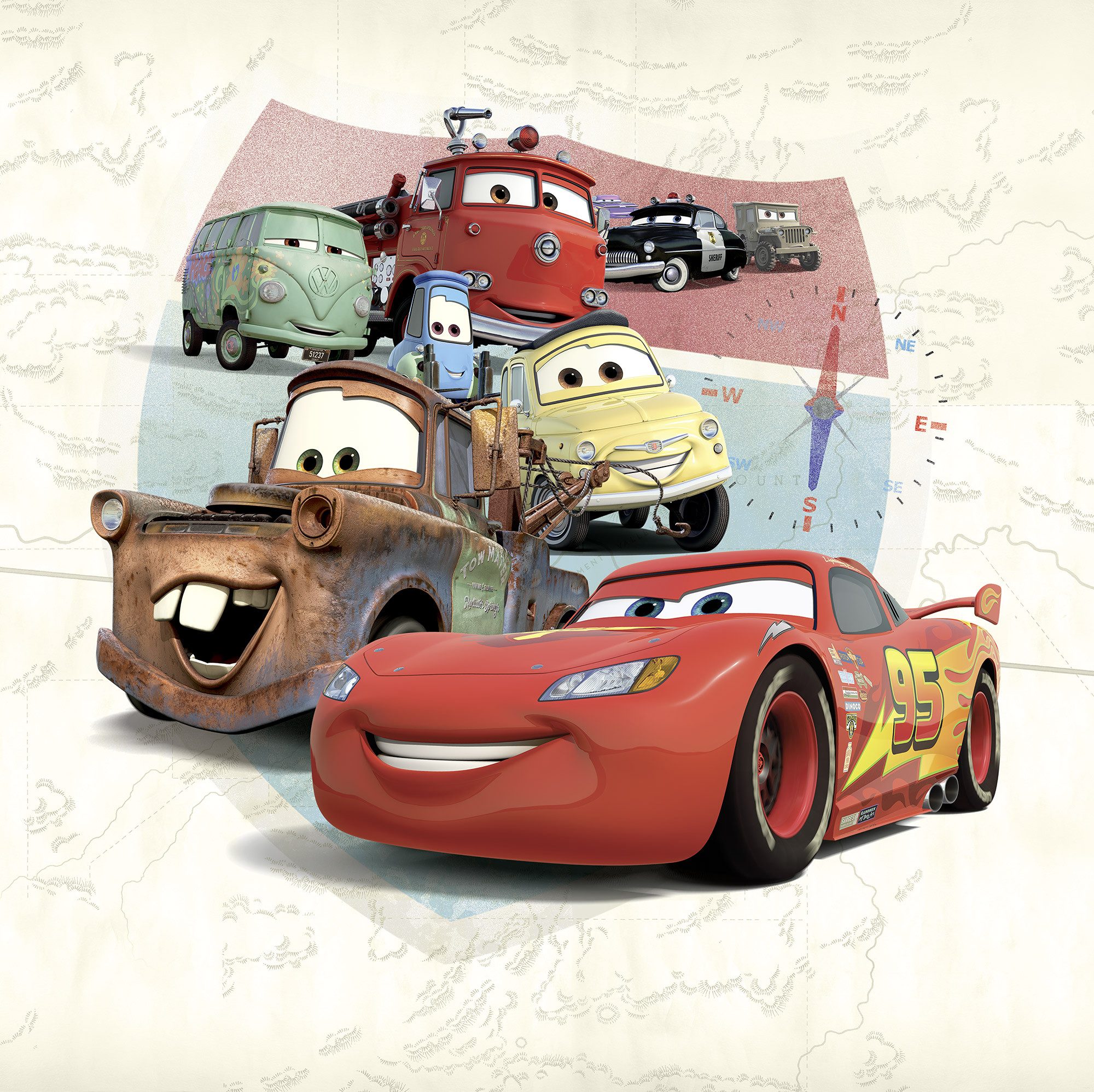 Komar Kinderbehang Disney and Pixar Cars Open Road (1 stuk)