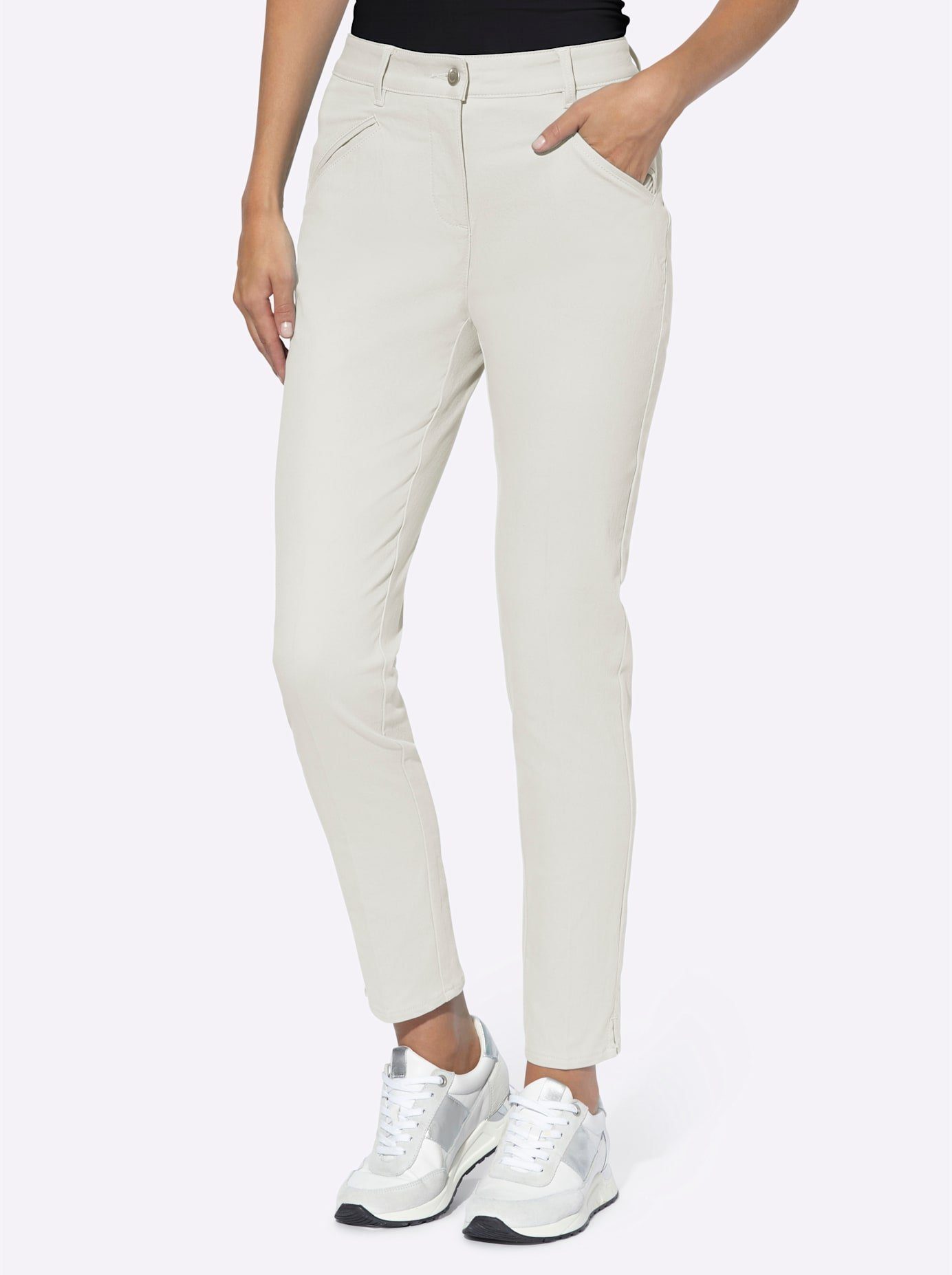 heine Stretchbroek dames broeken maat 44 beige