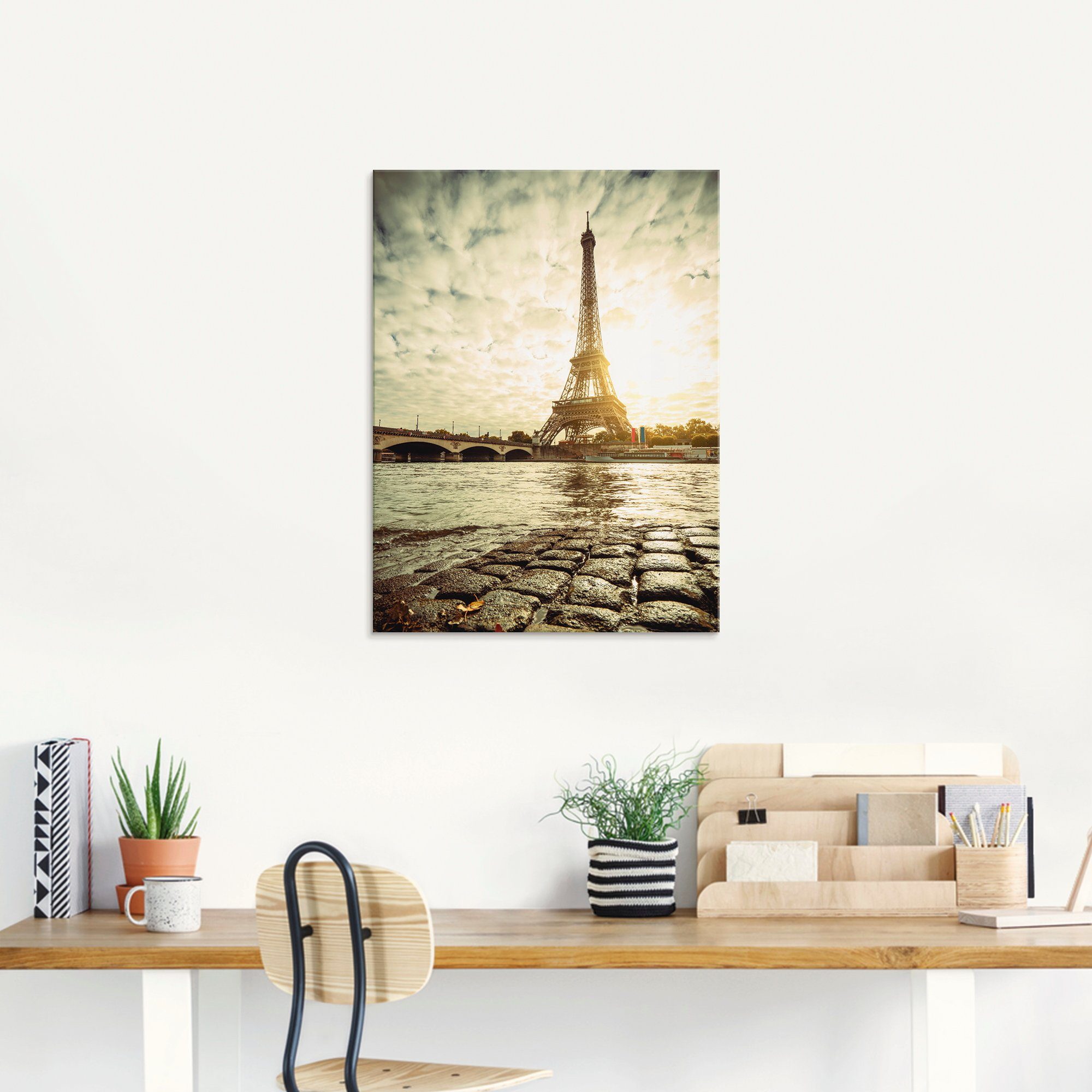 Artland Print op glas Parijs Eiffeltoren IV in verschillende maten