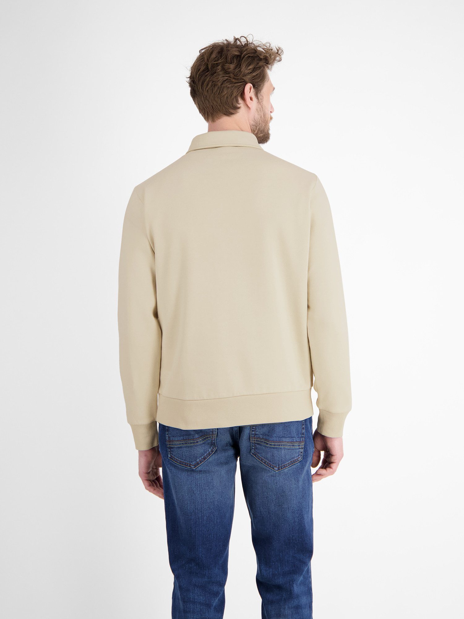 Lerros Poloshirt met lange mouwen LERROS Sweat-poloshirt voor heren