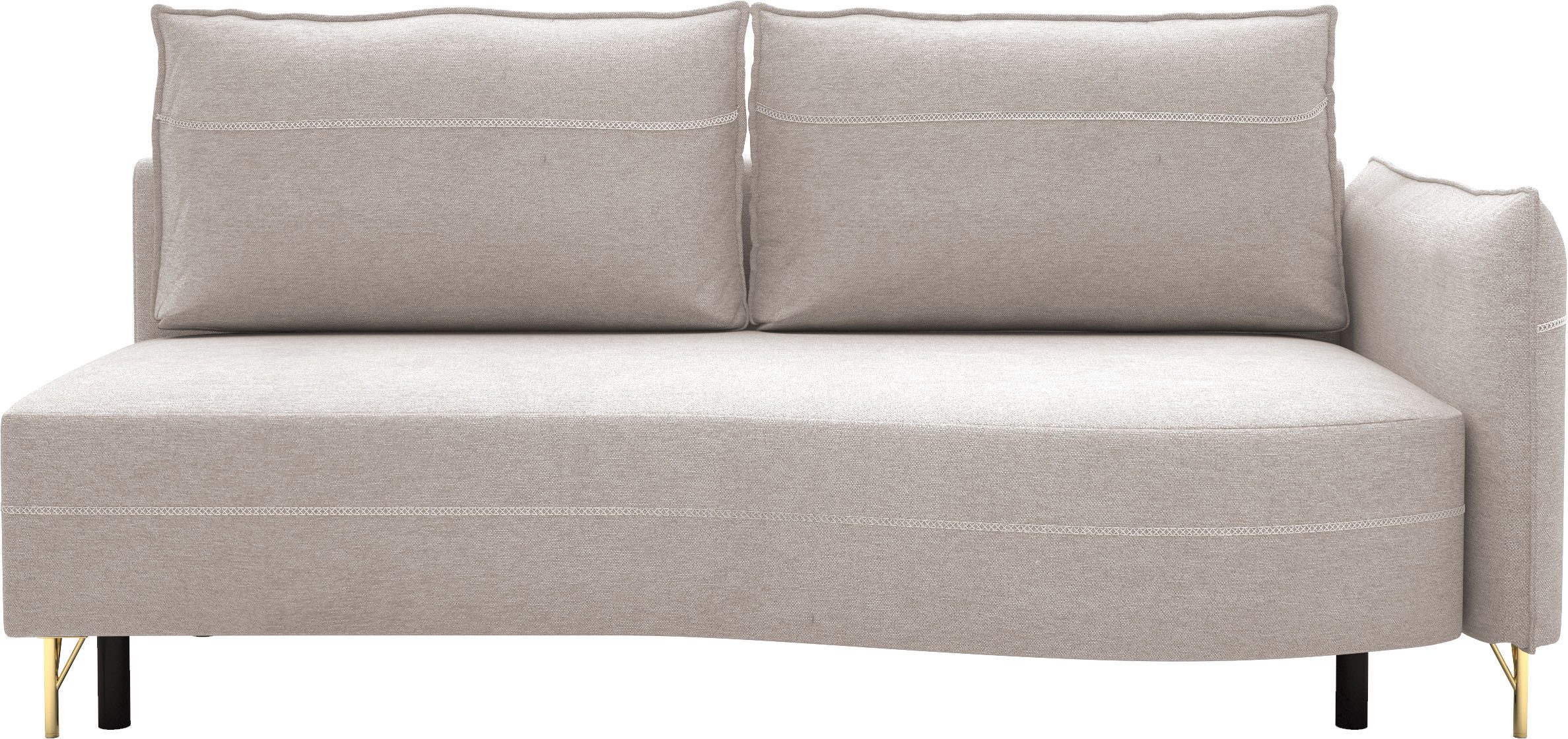 exxpo - sofa fashion Loungebank Ortis met geweldige contrastnaad, solitair meubel, comfortabel, smalle armleuning