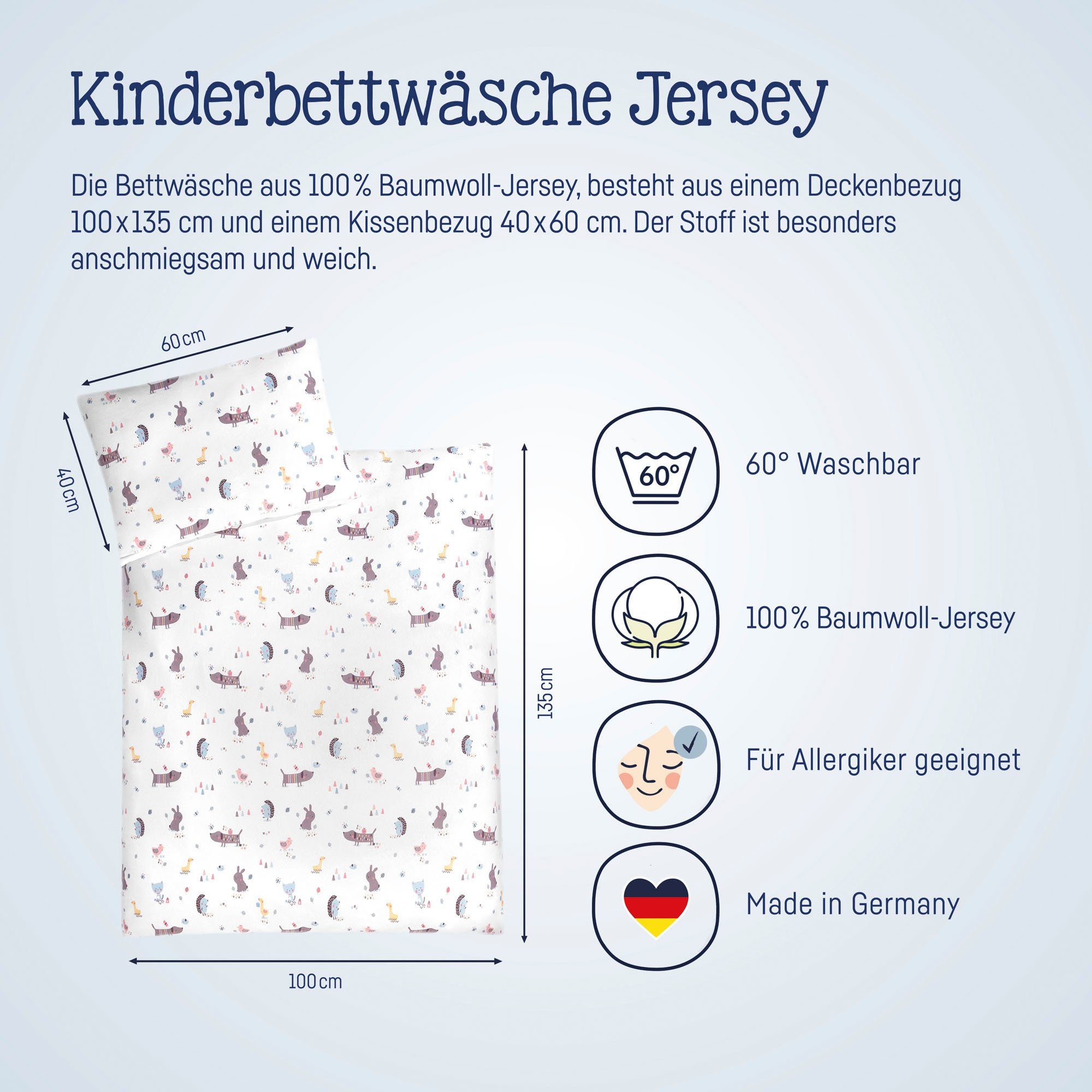 Zöllner Kinderovertrekset Crazy Animals met verschillende dieren (2-delig)