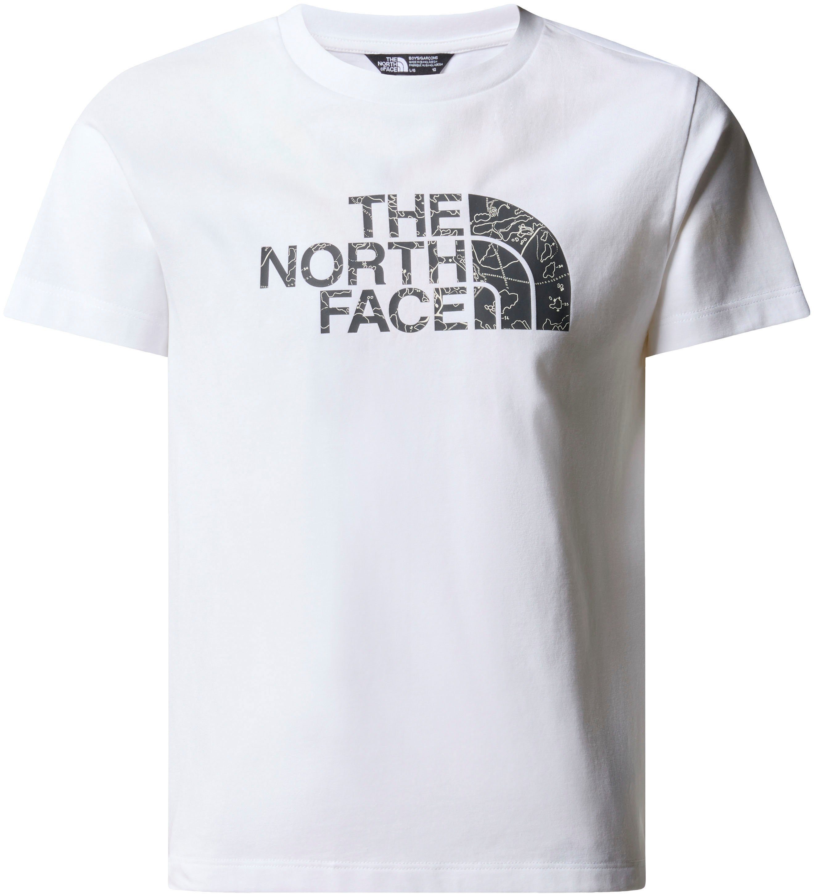 The North Face T-shirt Easy wit grijs Katoen Ronde hals 146 152