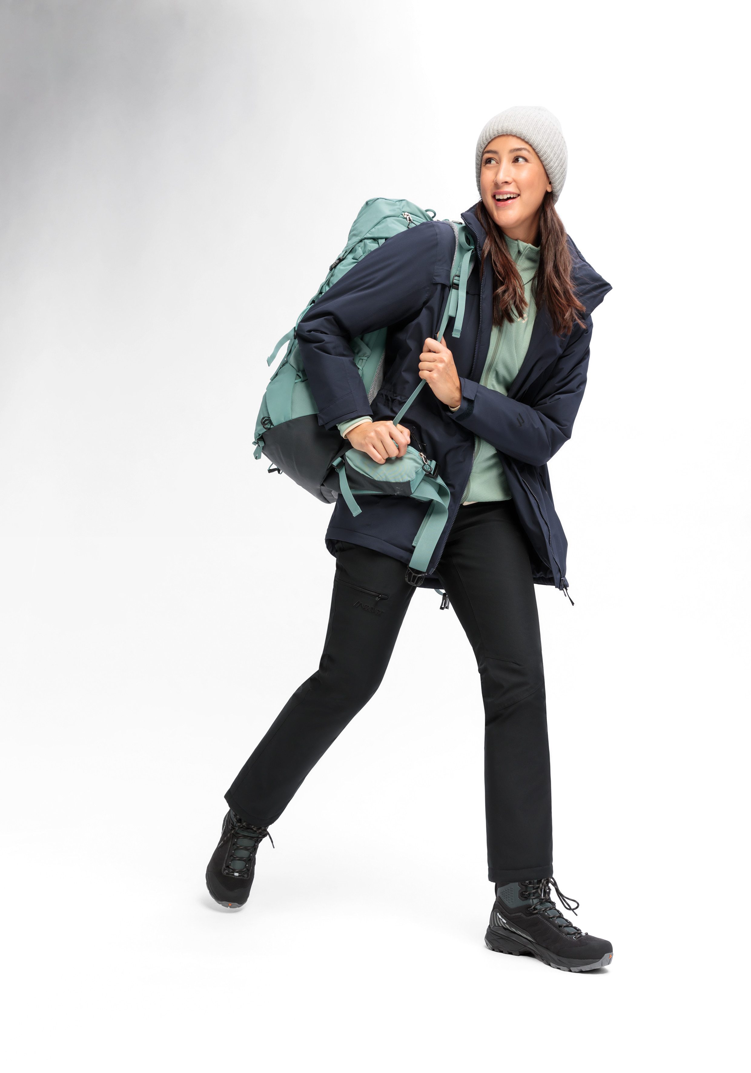 Maier Sports Functionele jas Metor Coat W Dames mantel, outdoor mantel wind/waterdicht, 4 ruime zakken