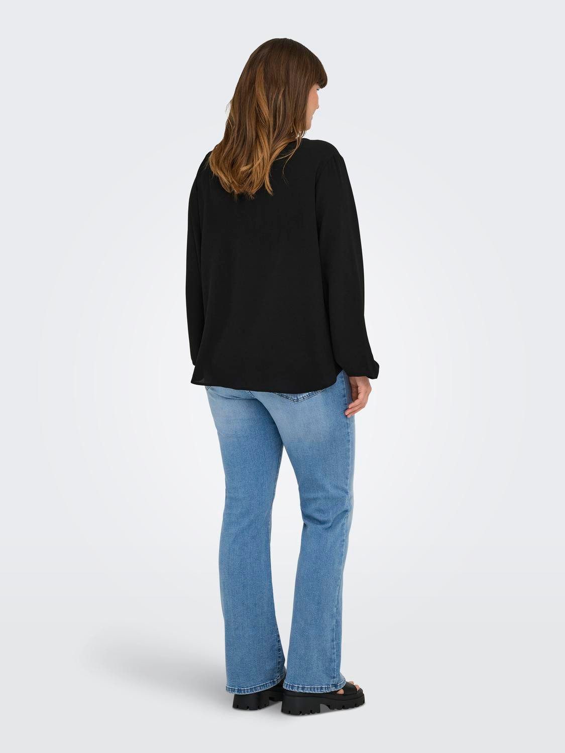 ONLY CARMAKOMA Shirt CARVICA LIFE L/S V-NECK TOP WVN NOOS