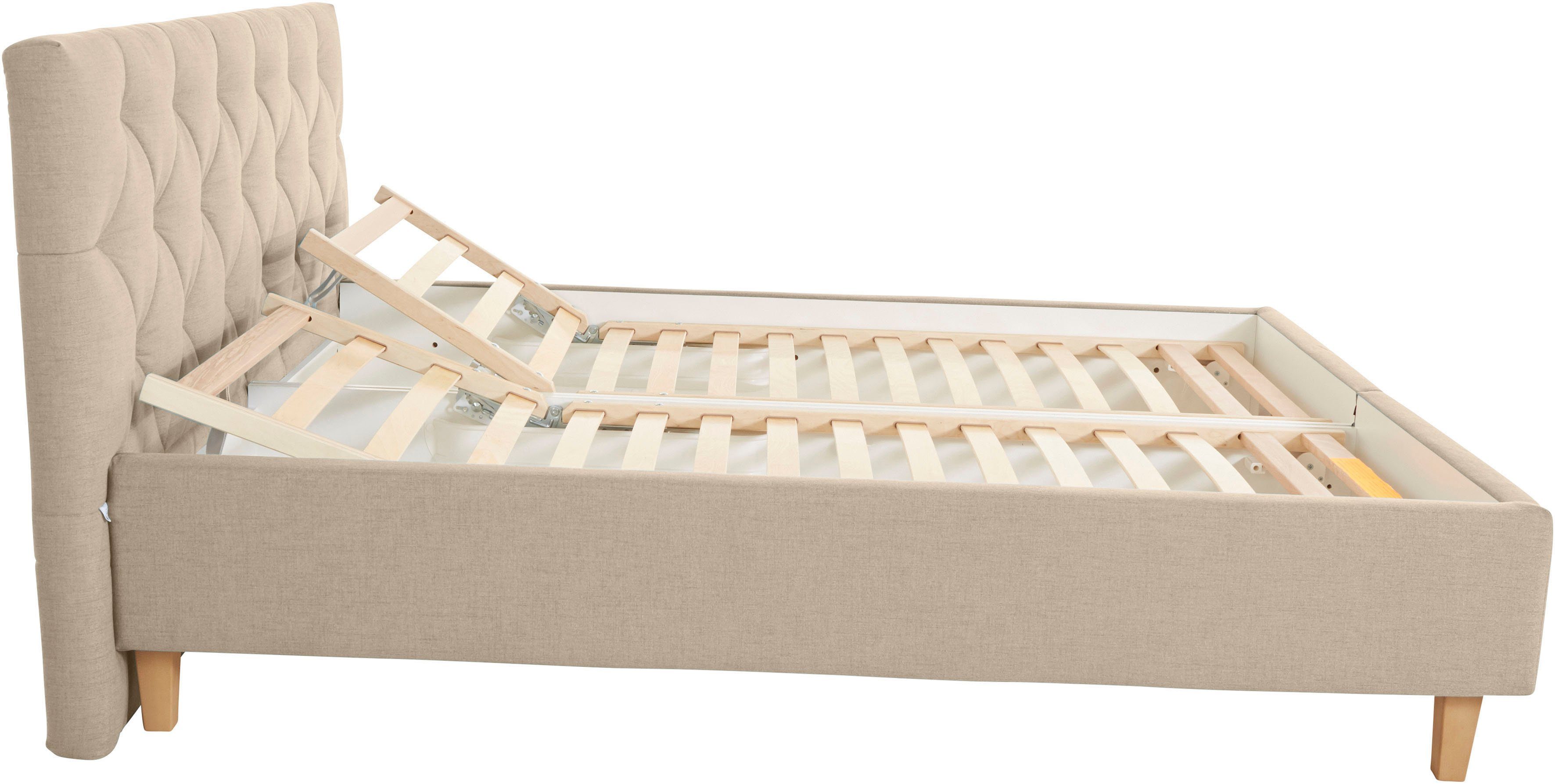 Guido Maria Kretschmer Home&Living Gestoffeerd bed Sunley 100 Kruisstiksel, hoofdbordhoogte 102 cm, zonder of met matras/lattenbodem
