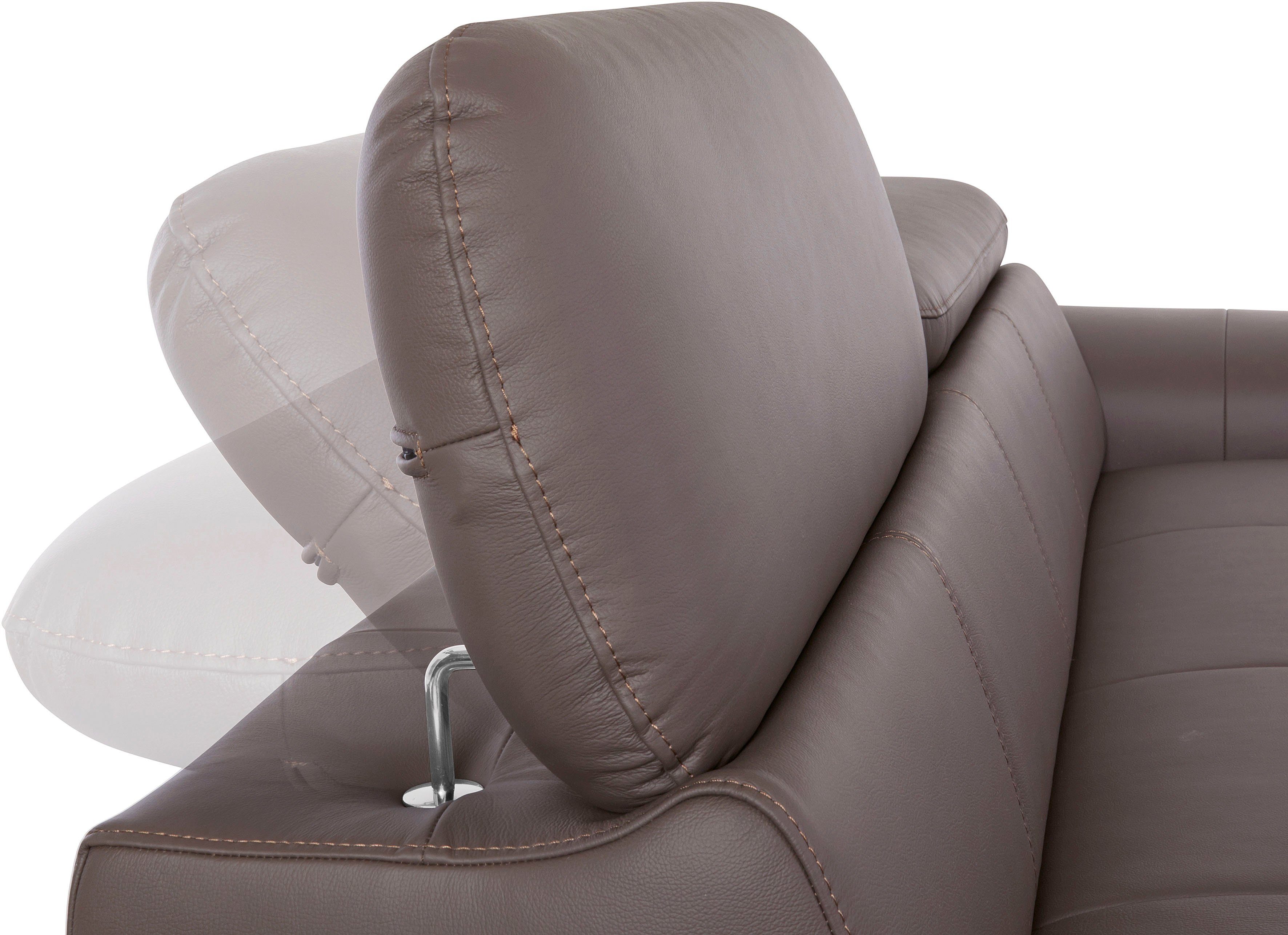 COTTA 3-zitsbank Chef Big-sofa met verstelbare rugleuning, elegante metalen poten