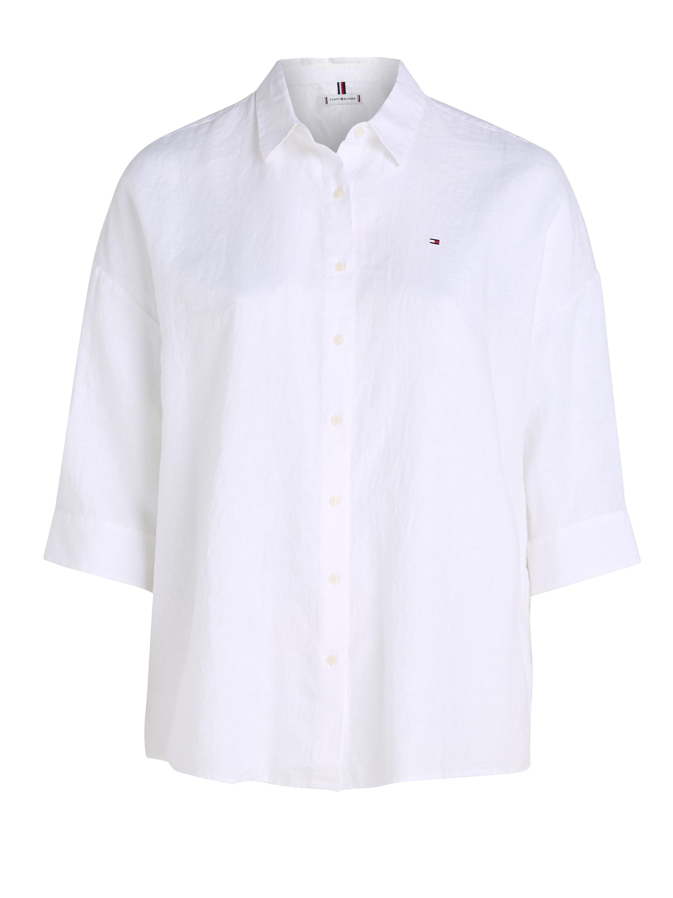 Tommy Hilfiger Curve Overhemdblouse CRV ESS LINEN EASY SHIRT in grote maten, linnenkwaliteit