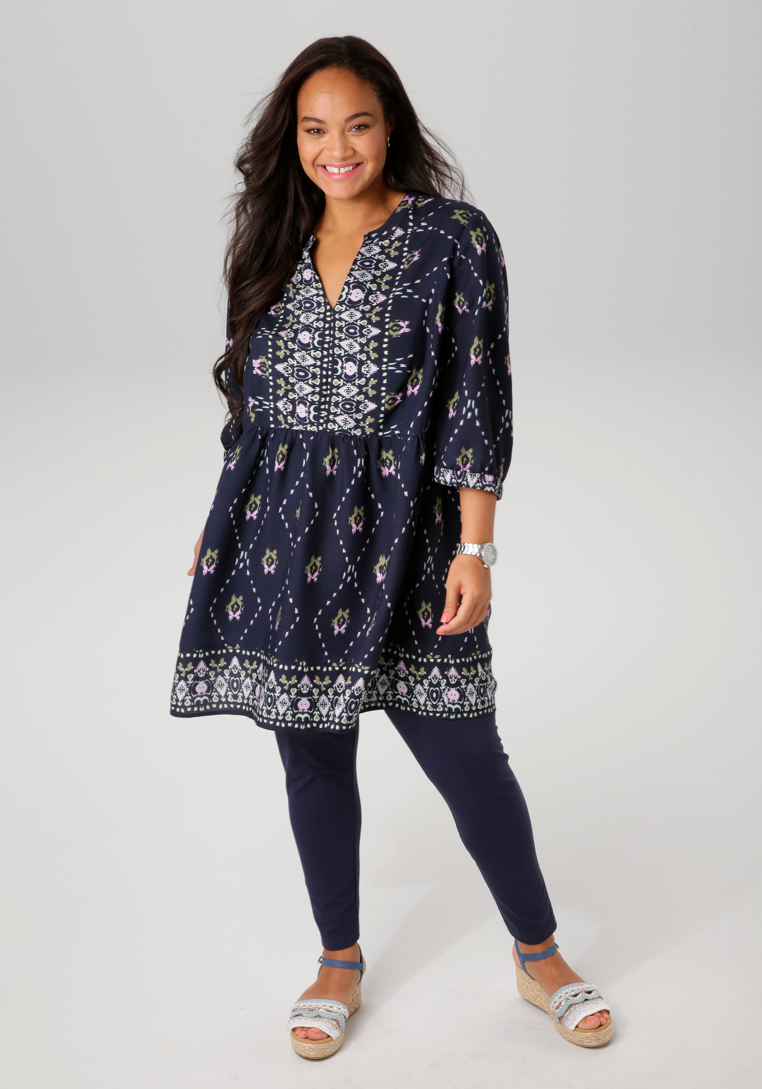 Aniston PLUS Tuniek met fantasierijke, kleurharmonische print - nieuwe collectie