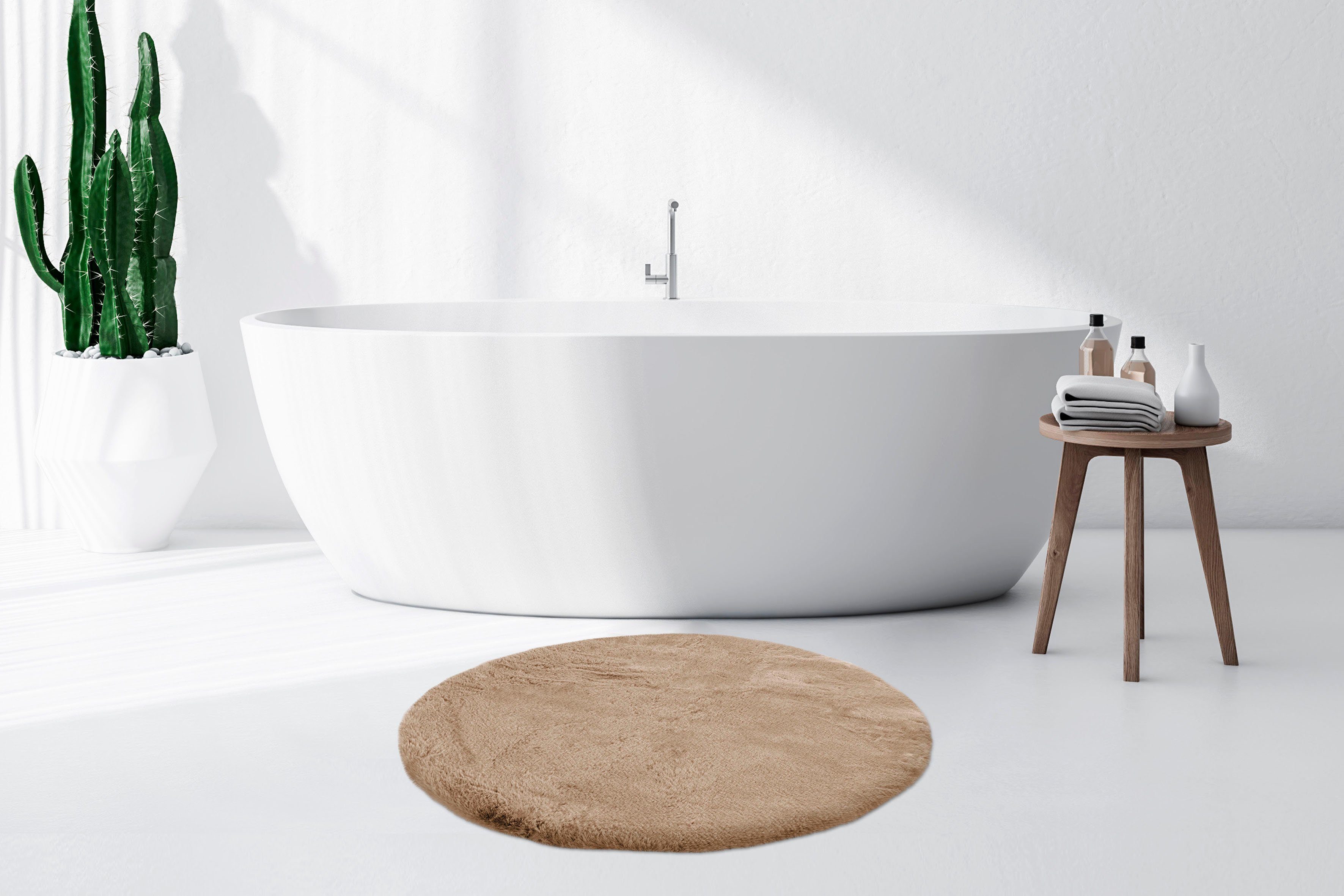 Kayoom Badmat Rabbit zachte konijnenbont haptiek, badkamer, kinderkamer, slaapkamer (1 stuk)