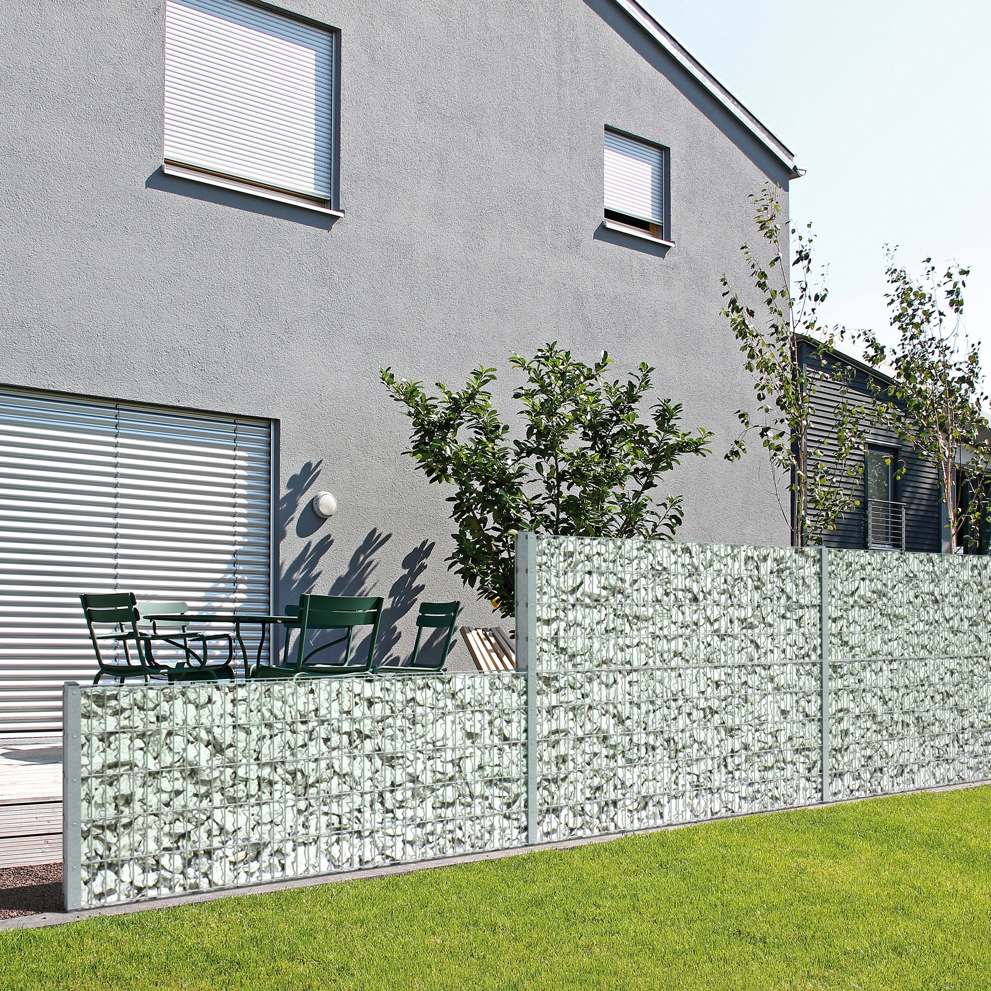 GAH Alberts Schanskorf Gabionen-aanbouwset Step² verzinkt, hoogte: 100 en 180 cm, breedte: 2 m, om in te betonieren (set)