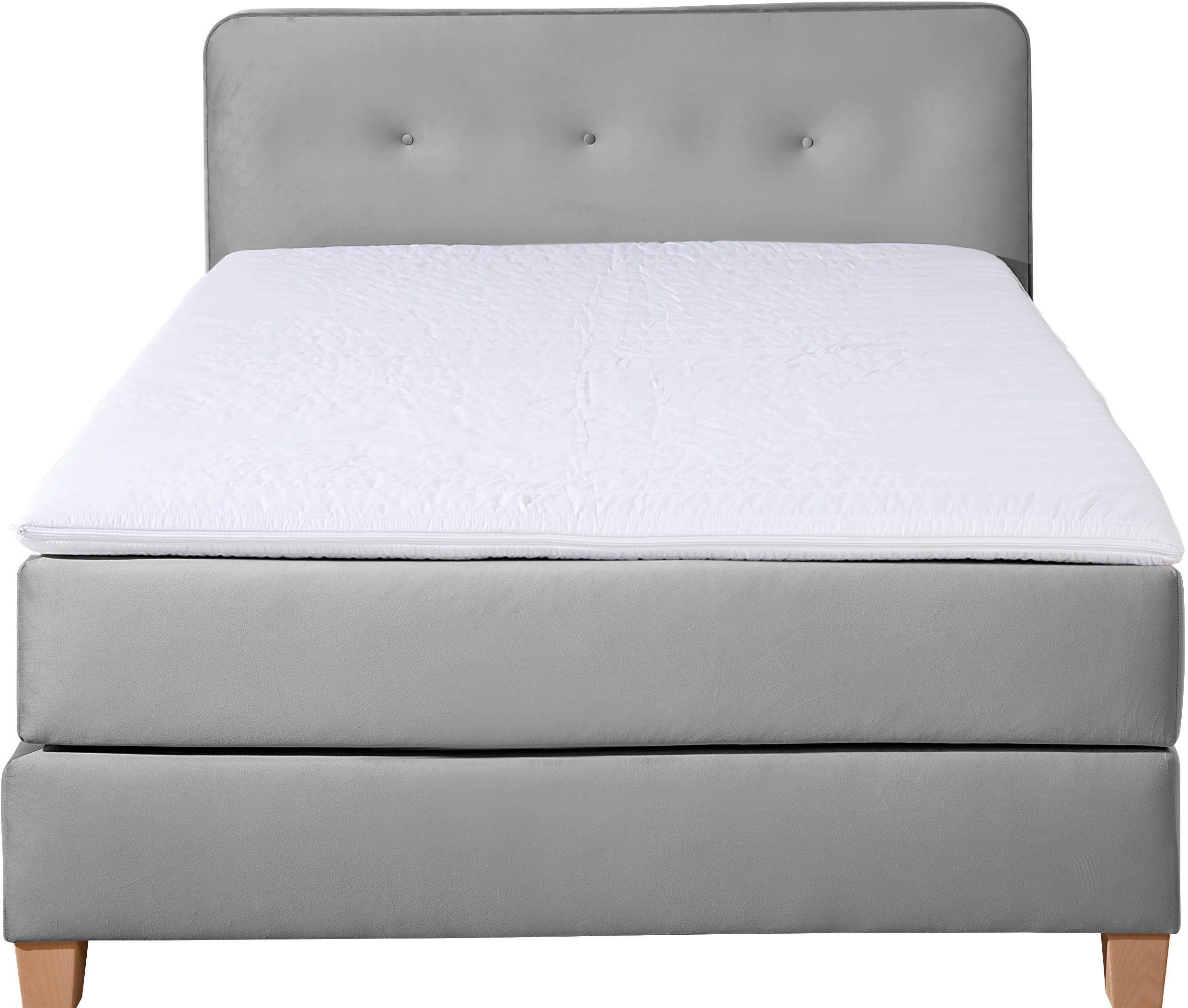 Home affaire Boxspring Fargo inclusief topper, in 3 soorten matrassen, in fluweel of structuurstof