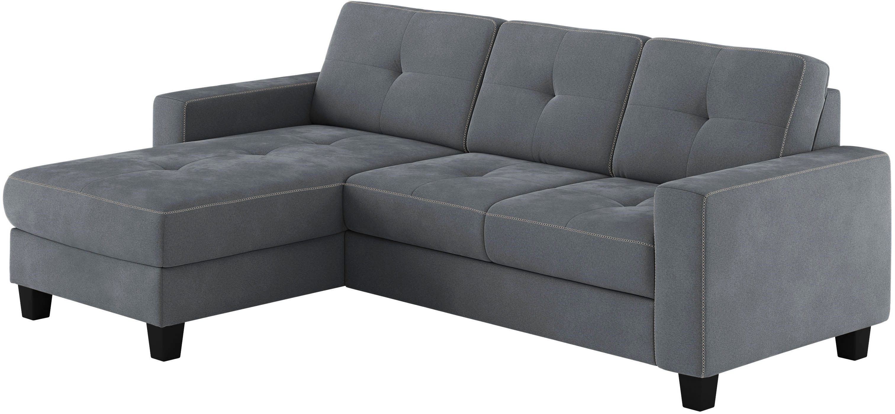 Places of Style Hoekbank Varese Kruisnaad in beige