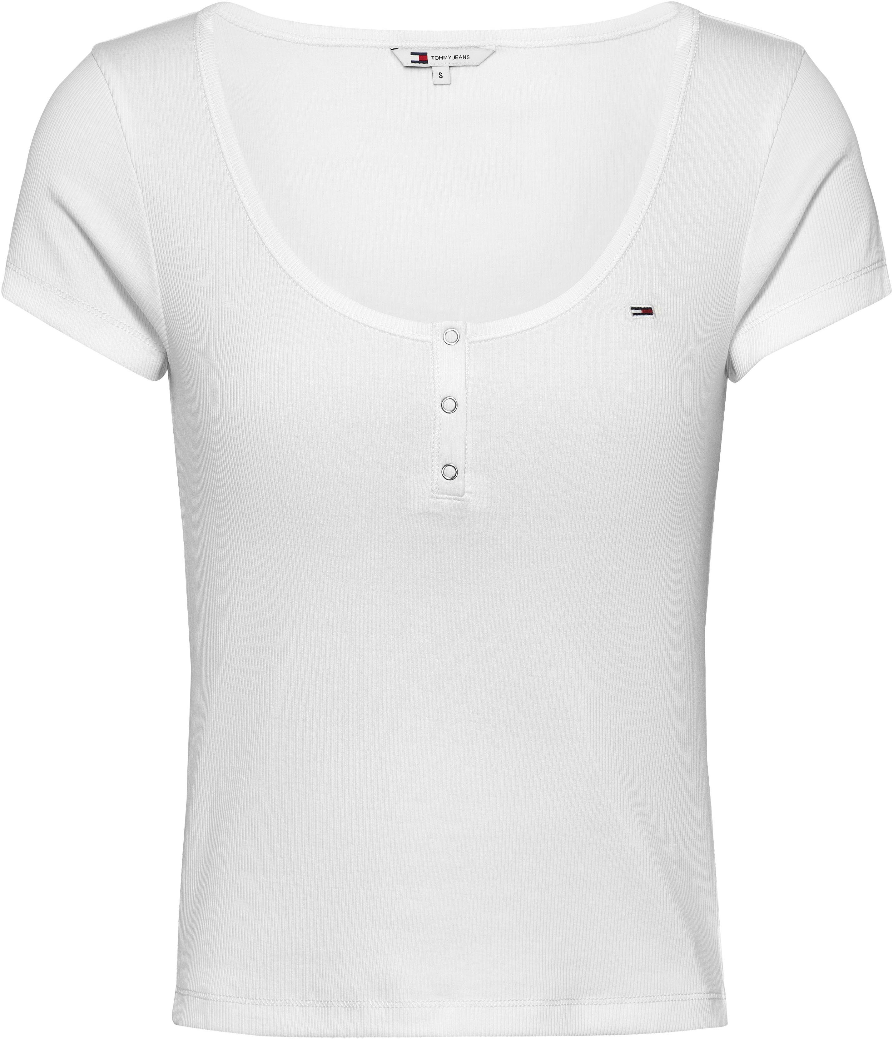 TOMMY JEANS Shirt met ronde hals TJW SLIM HENLEY TOP SS
