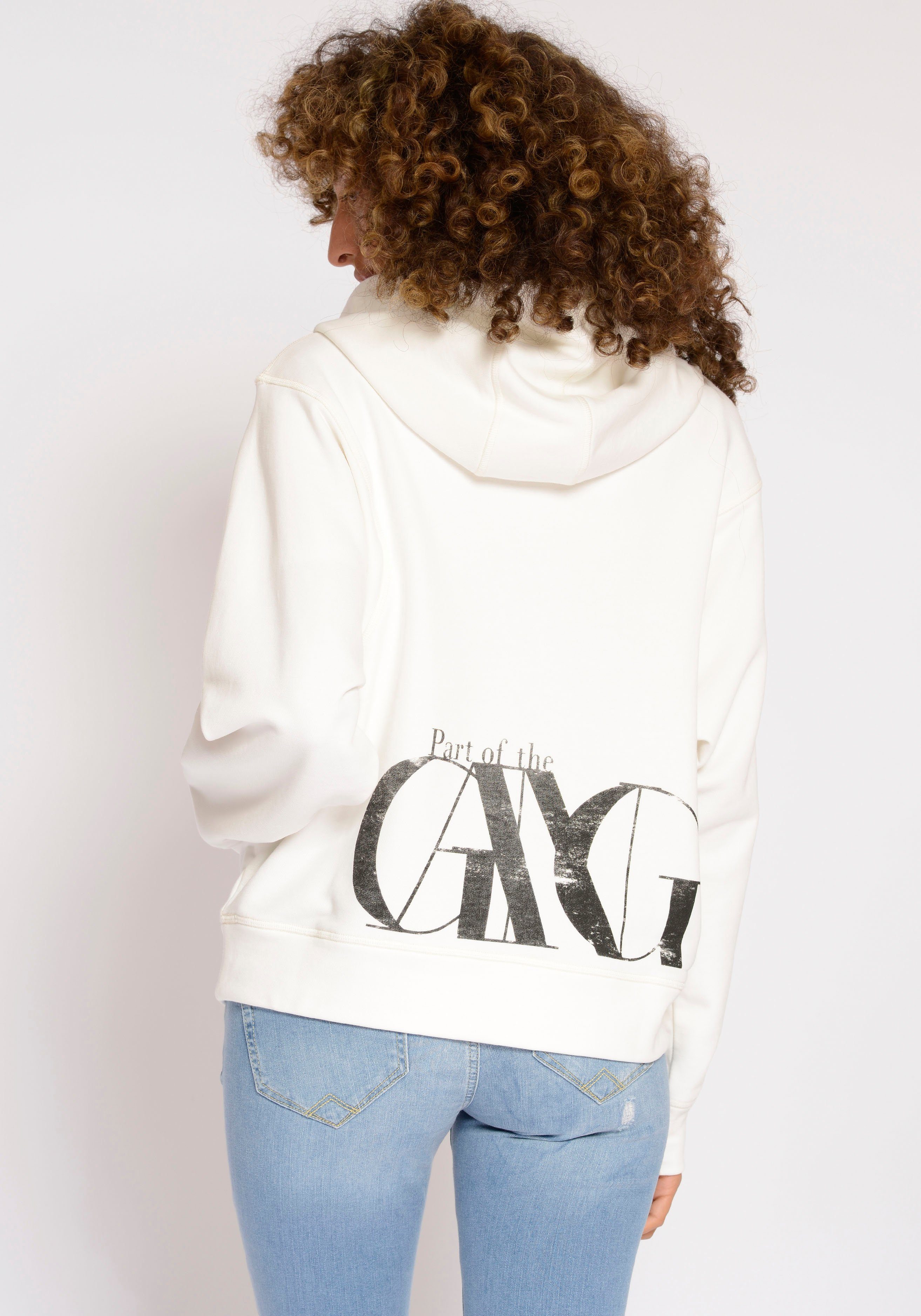 GANG Hoodie 94TINI HOODY met capuchon en logo op de achterkant