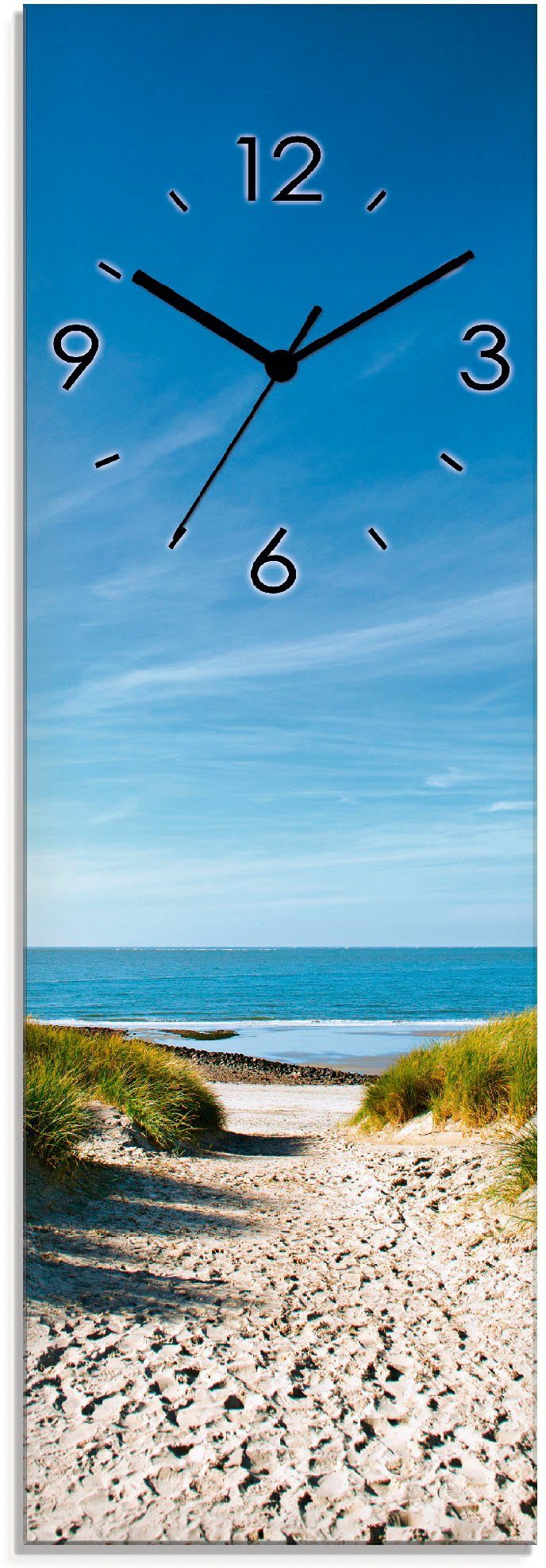 Artland Wandklok Strand met duinen en weg naar het water optioneel verkrijgbaar met kwarts- of radiografisch uurwerk, geruisloos zonder tikkend geluid