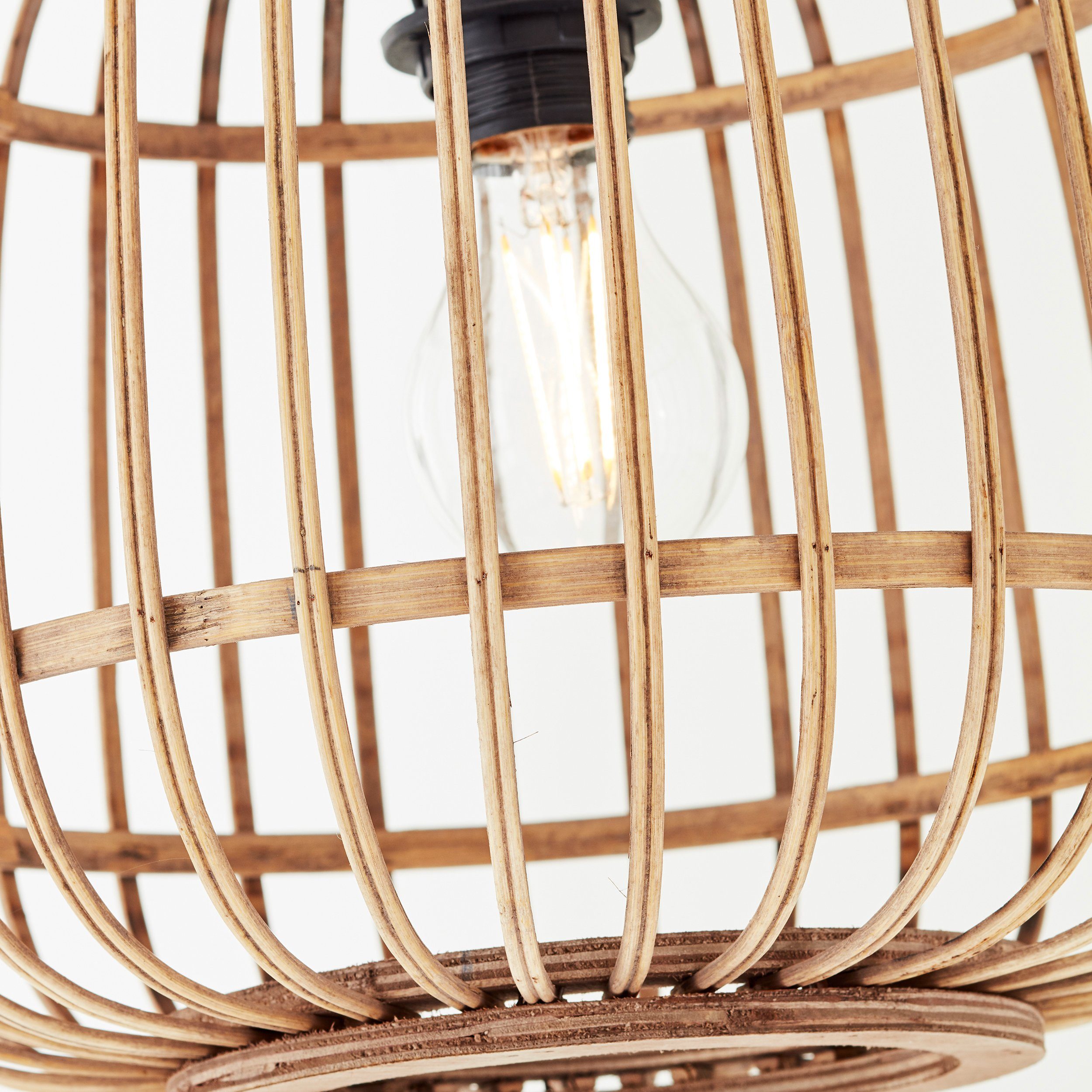 Home affaire Booglamp Grazay Vloerlamp met 1,7m hoogte en 1,1m uitsteek, schaal van riet (1 stuk)