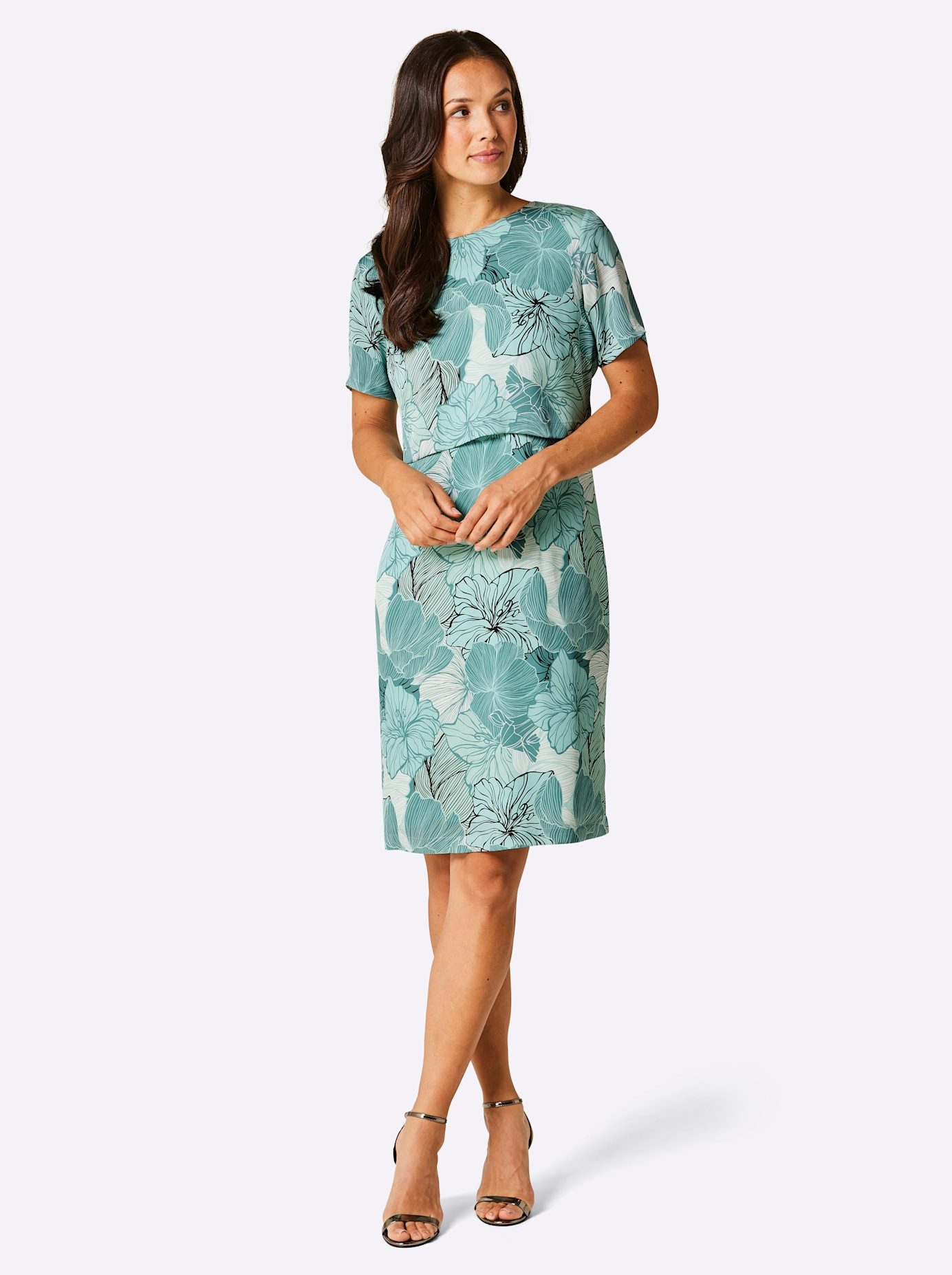 CREATION L PREMIUM Gedessineerde jurk Zijde-jurk
