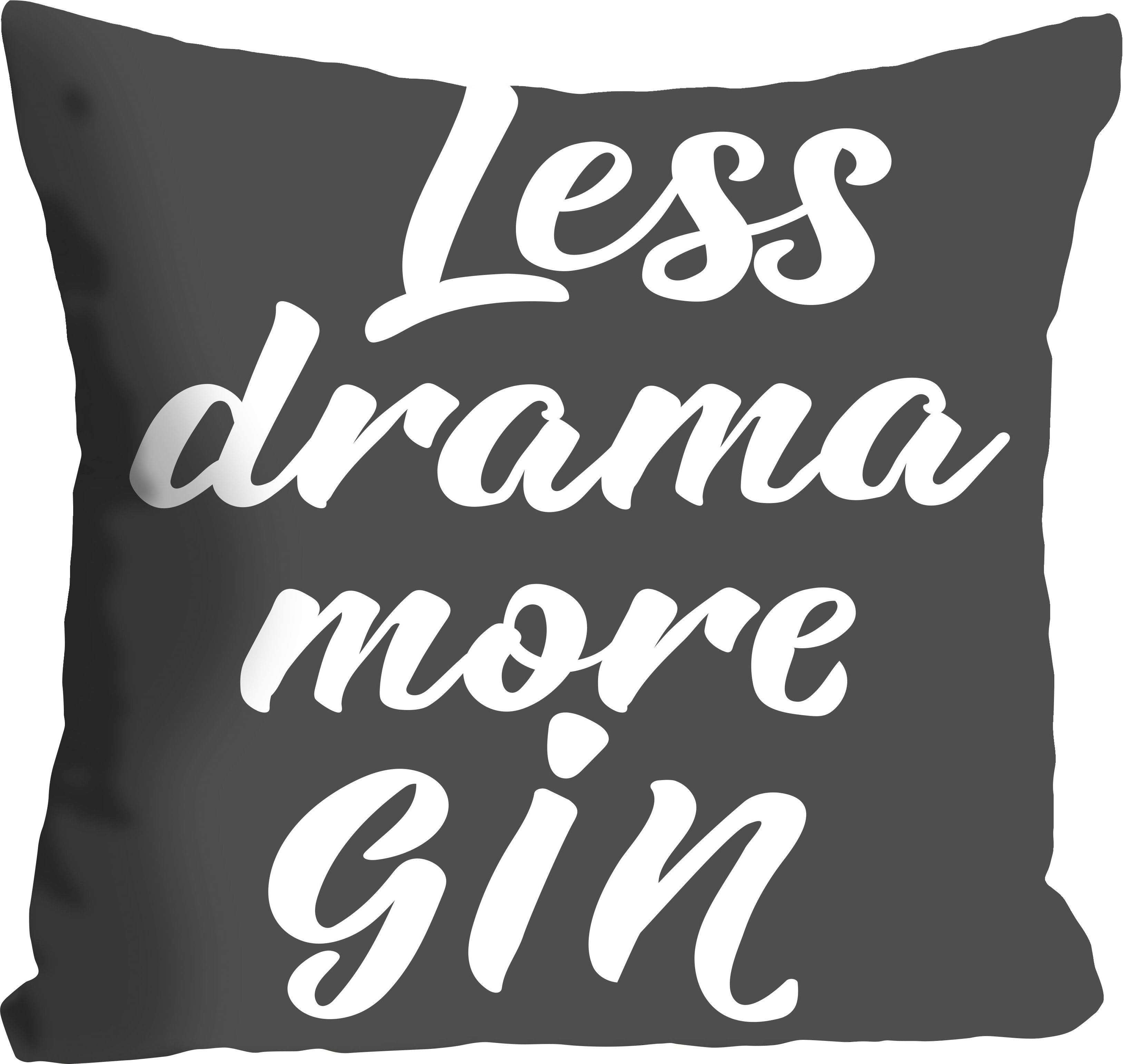 queence Kussenovertrek Less drama more gin met een opschrift (1 stuk)