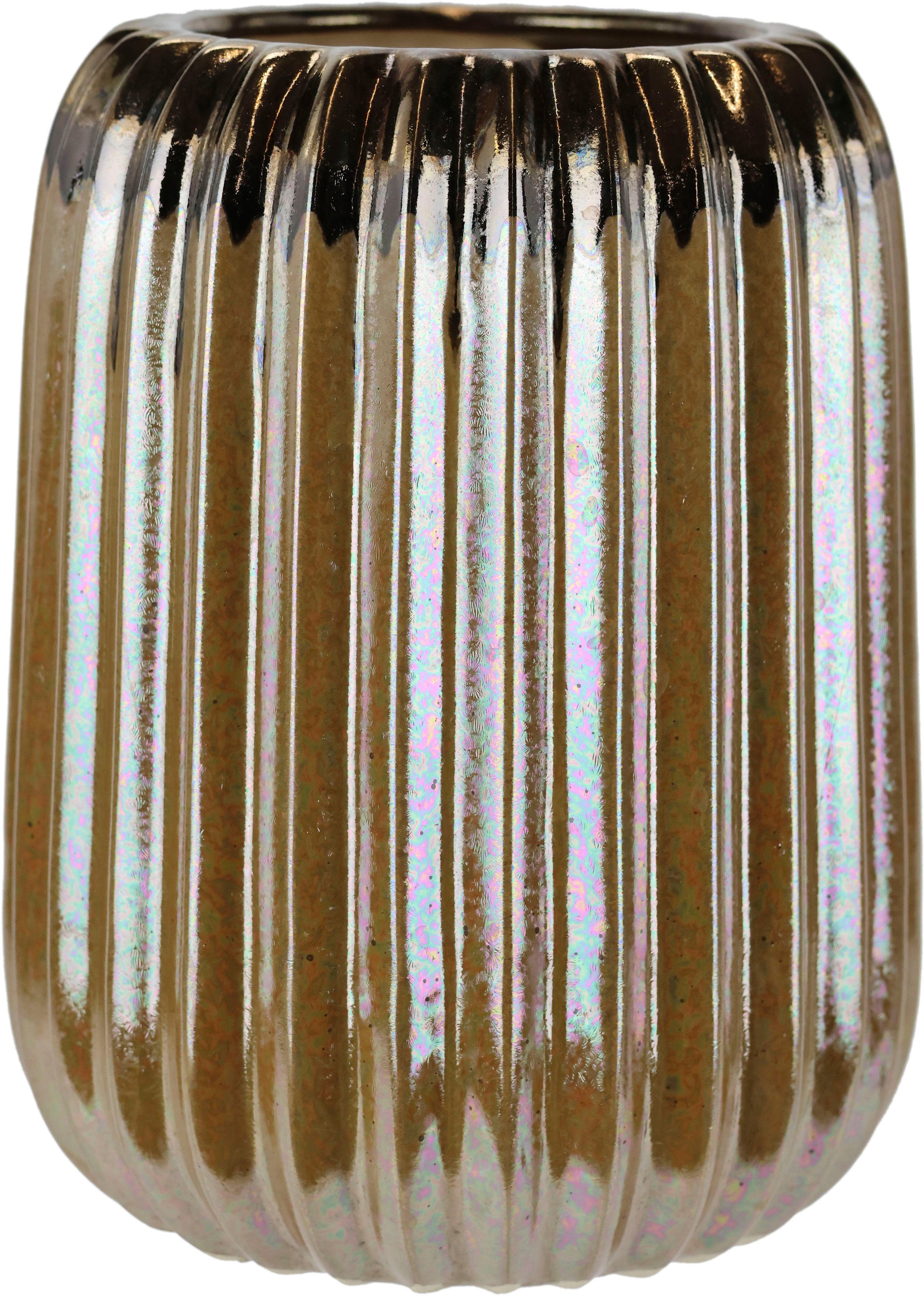 I.GE.A. Siervaas Tafelvaas van keramiek, bloemenvasen, hoogte ca. 18 cm (1 stuk)