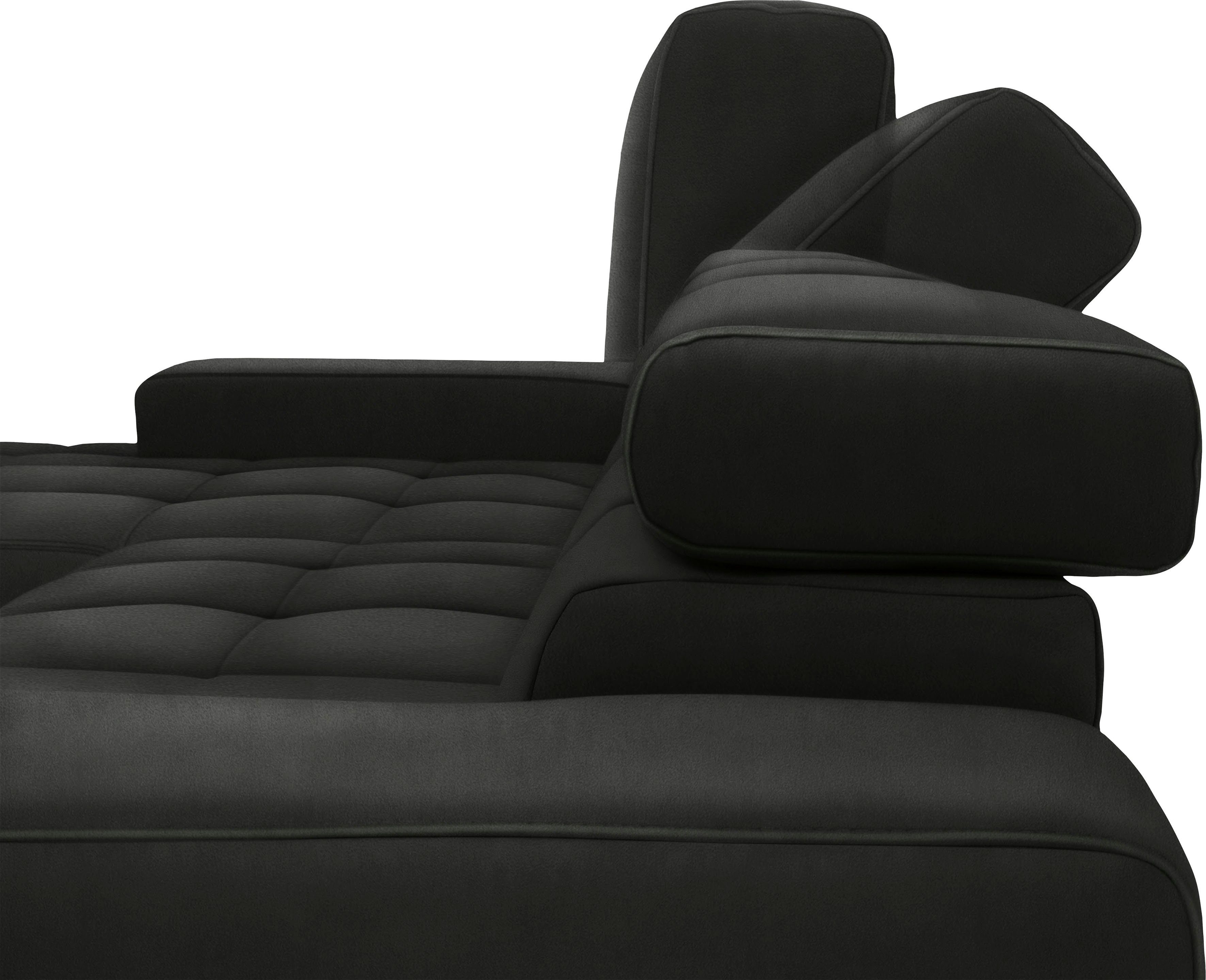 DOMO collection Hoekbank Cunelli mooie zitnaden als designelement, stevige zitcomfort, L-vorm