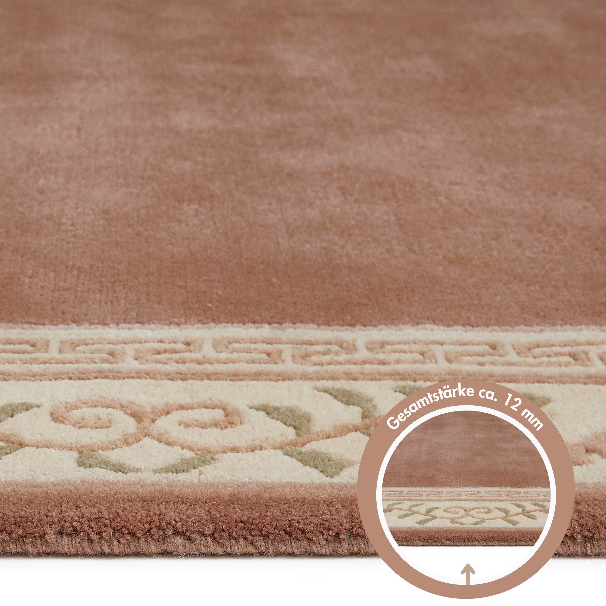 LUXOR living Wollen kleed Giza 100% wol, handgeknoopt, met bies en franjes