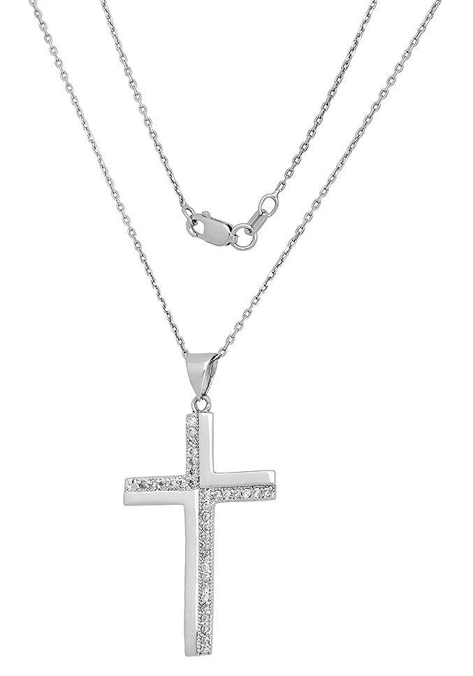 Firetti Ketting met hanger Sieraad cadeau zilver 925 halssieraad halsketting ankerkette kruis