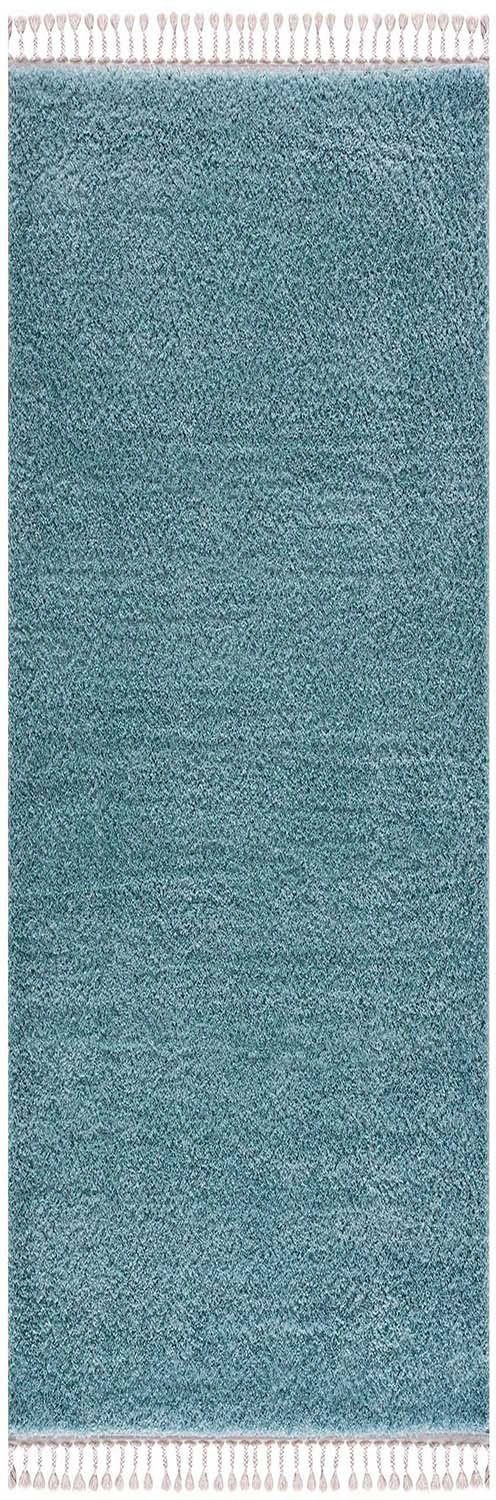 Carpet City Hoogpolig vloerkleed Pulpy 100 moderne vloerkleden maat 80 cm x 300 cm x 30 mm blauw