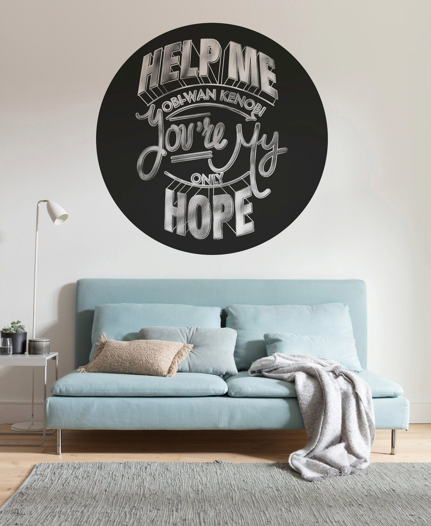 Komar Fotobehang Zelfklevend vlies - Star Wars Help Me Obi Wan - Afmeting 125 x 125 cm