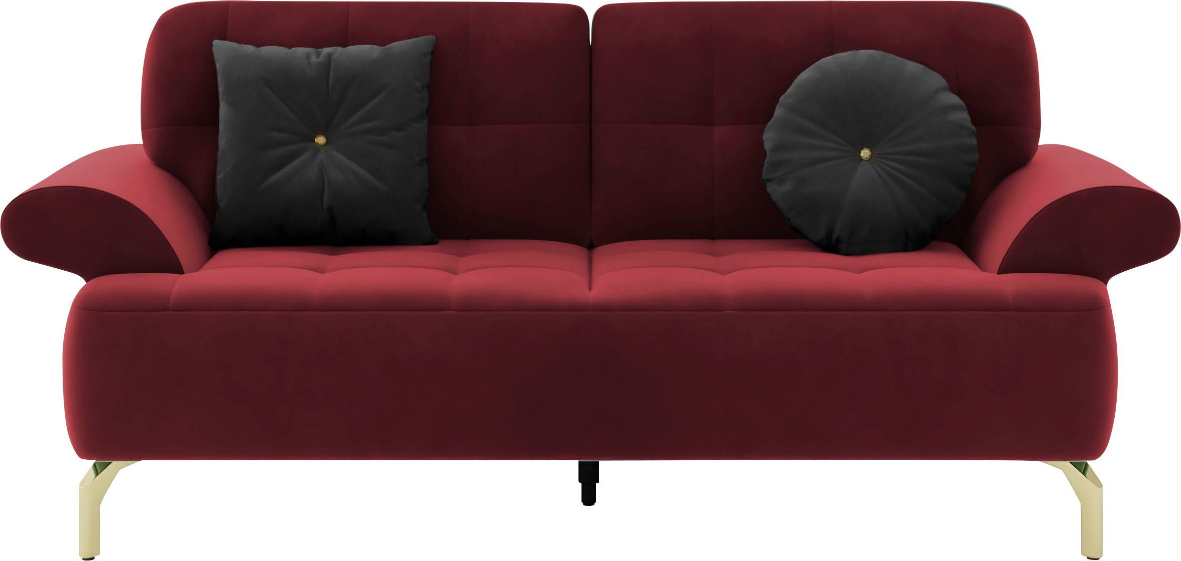 sit&more 2-zitsbank Orient 1 incl. 2 sierkussens met strassteentjes, goudkleurige metalen poten