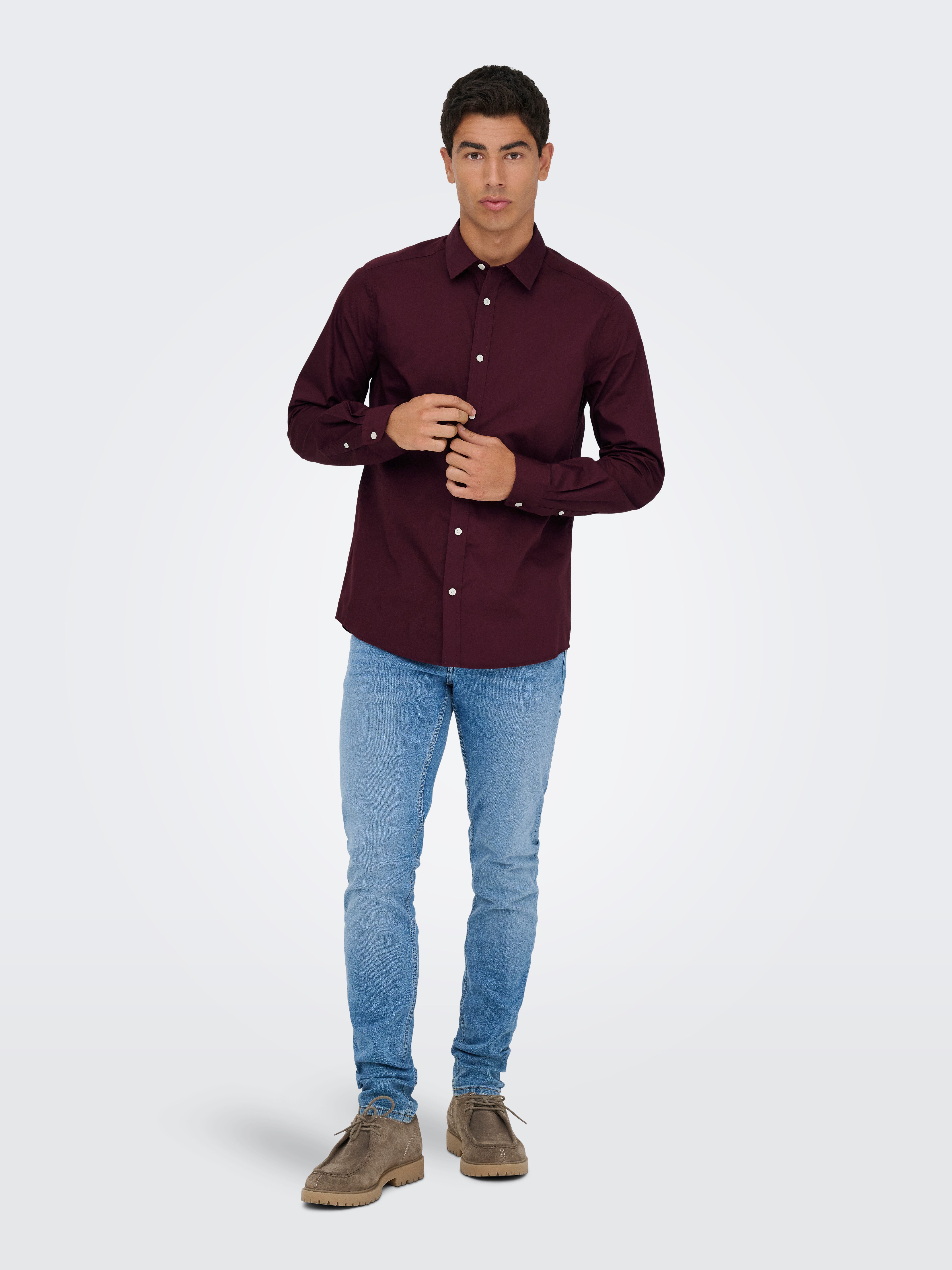 ONLY & SONS Overhemd met lange mouwen ONSFLORIAN LIFE LS POPLIN SHIRT OTL