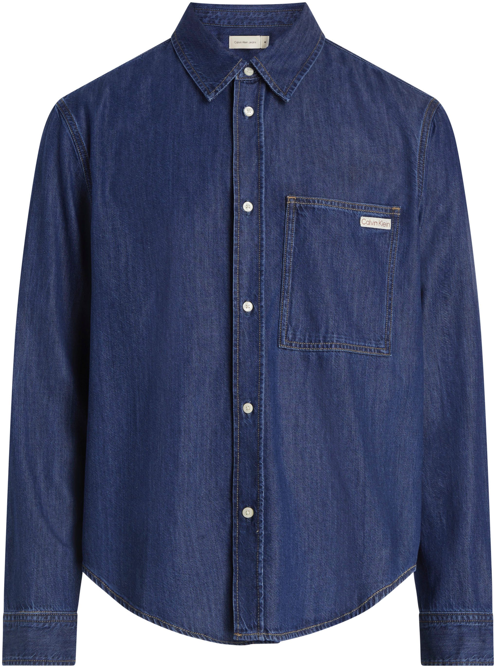 Calvin Klein Jeans overhemd REGULAR DENIM SHIRT Logoborduring borstzak