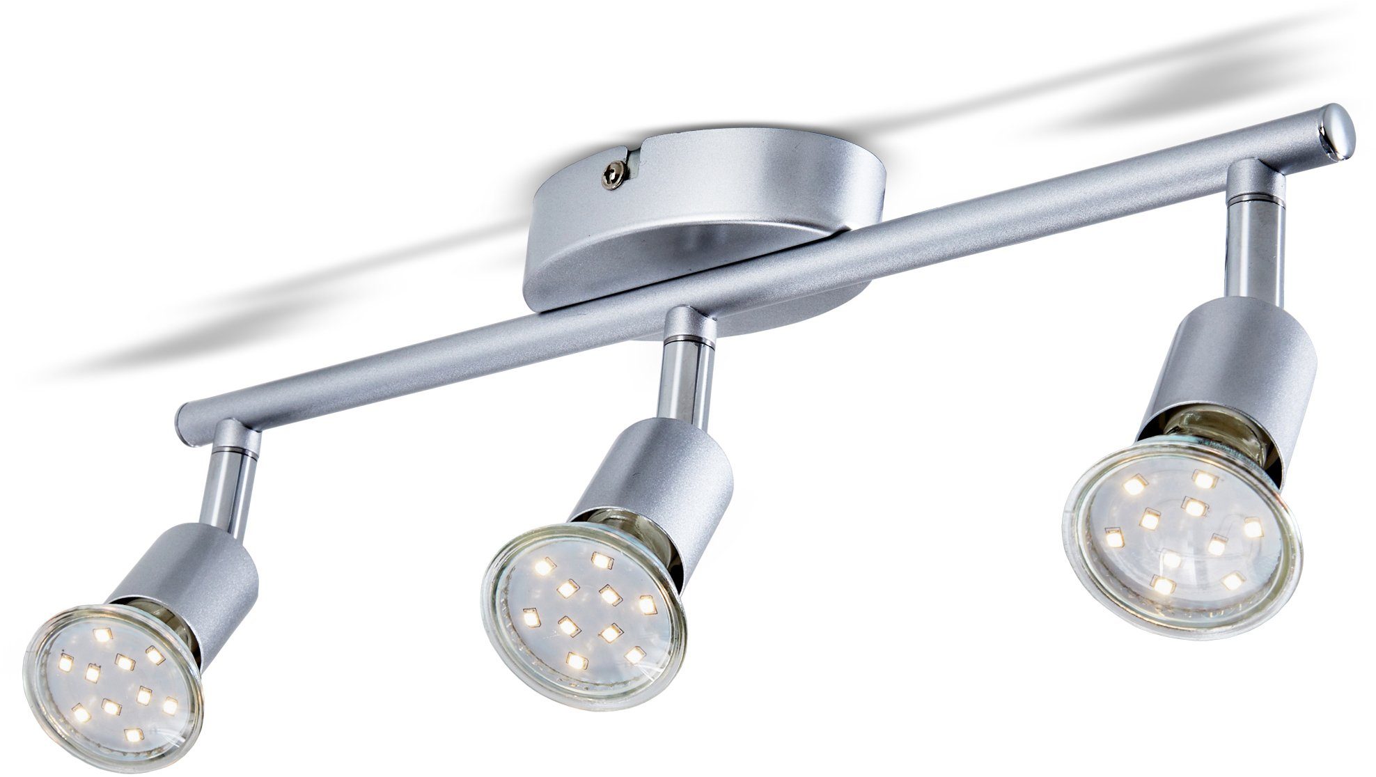 B.K.Licht Ledplafondspots LED plafondlamp, incl. 3 x 3W GU10 250 lumen 3.000K, plafondspot