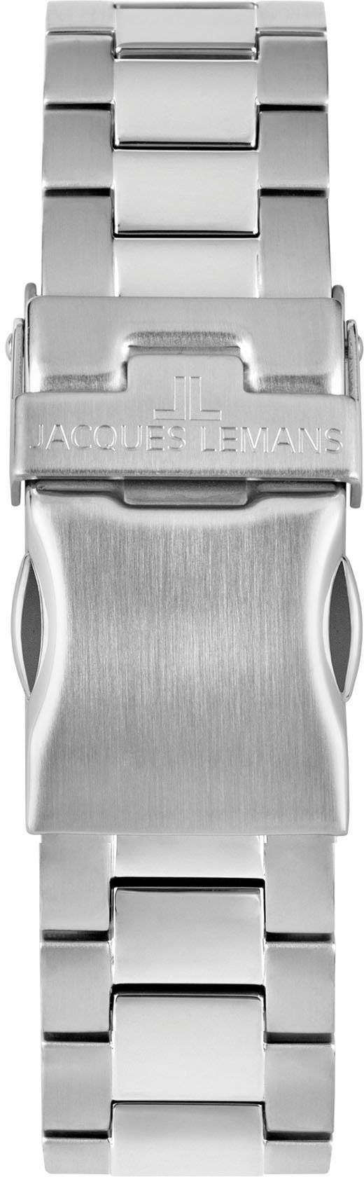 Jacques Lemans Chronograaf Liverpool, 1-1877G Quartz horloge, armbanduhr, herenhorloge, roestvrijstalen band, tot 20 bar waterdicht.